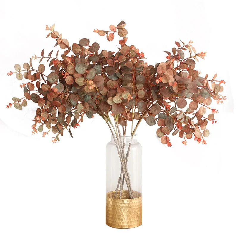 70Cm Autumn Color Eucalyptus Leaf Forest Money Leaf Artificial Plant Wedding Hom