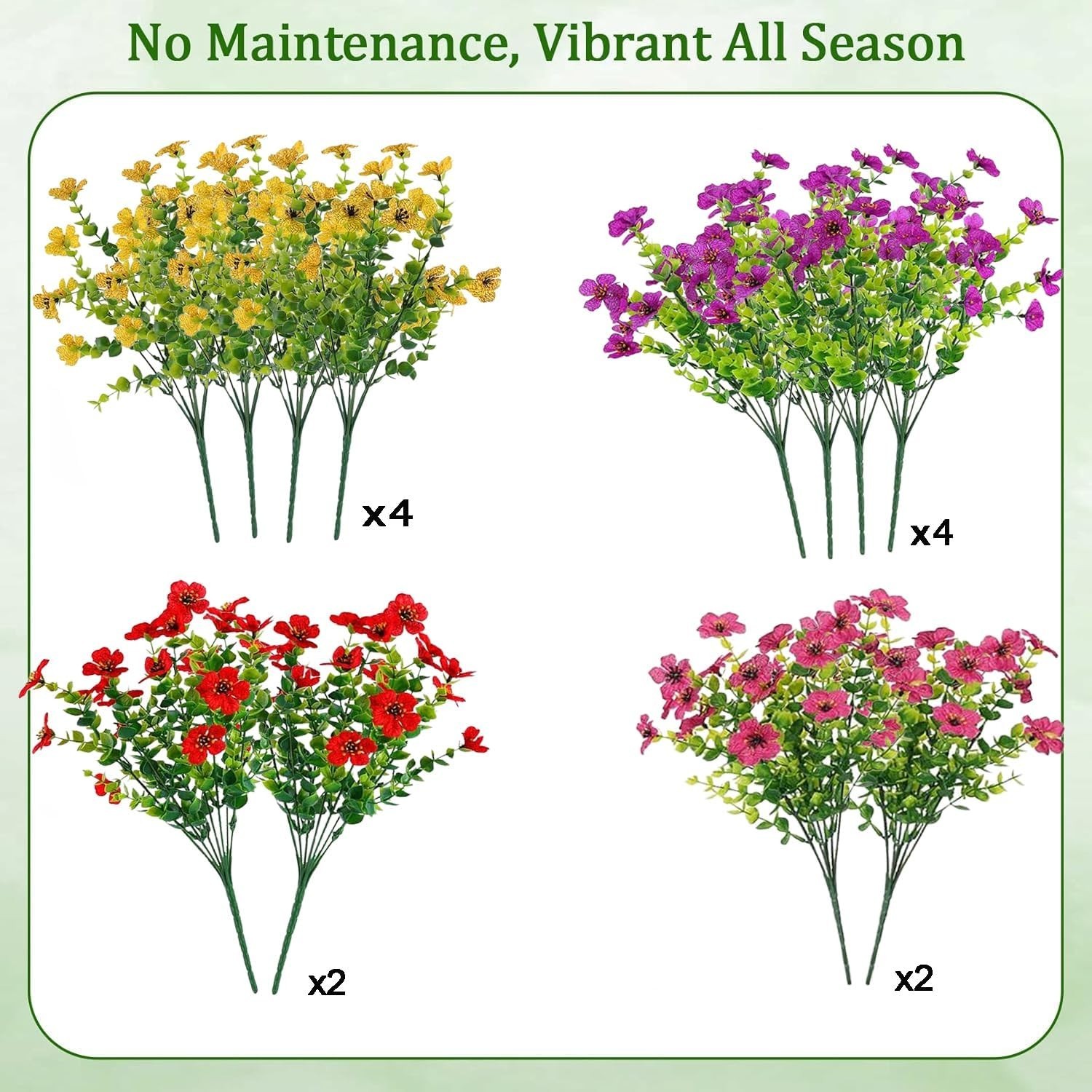 Lifelike Outdoor Artificial Flowers for Garden Porch Decor UV Resistant 12 Count