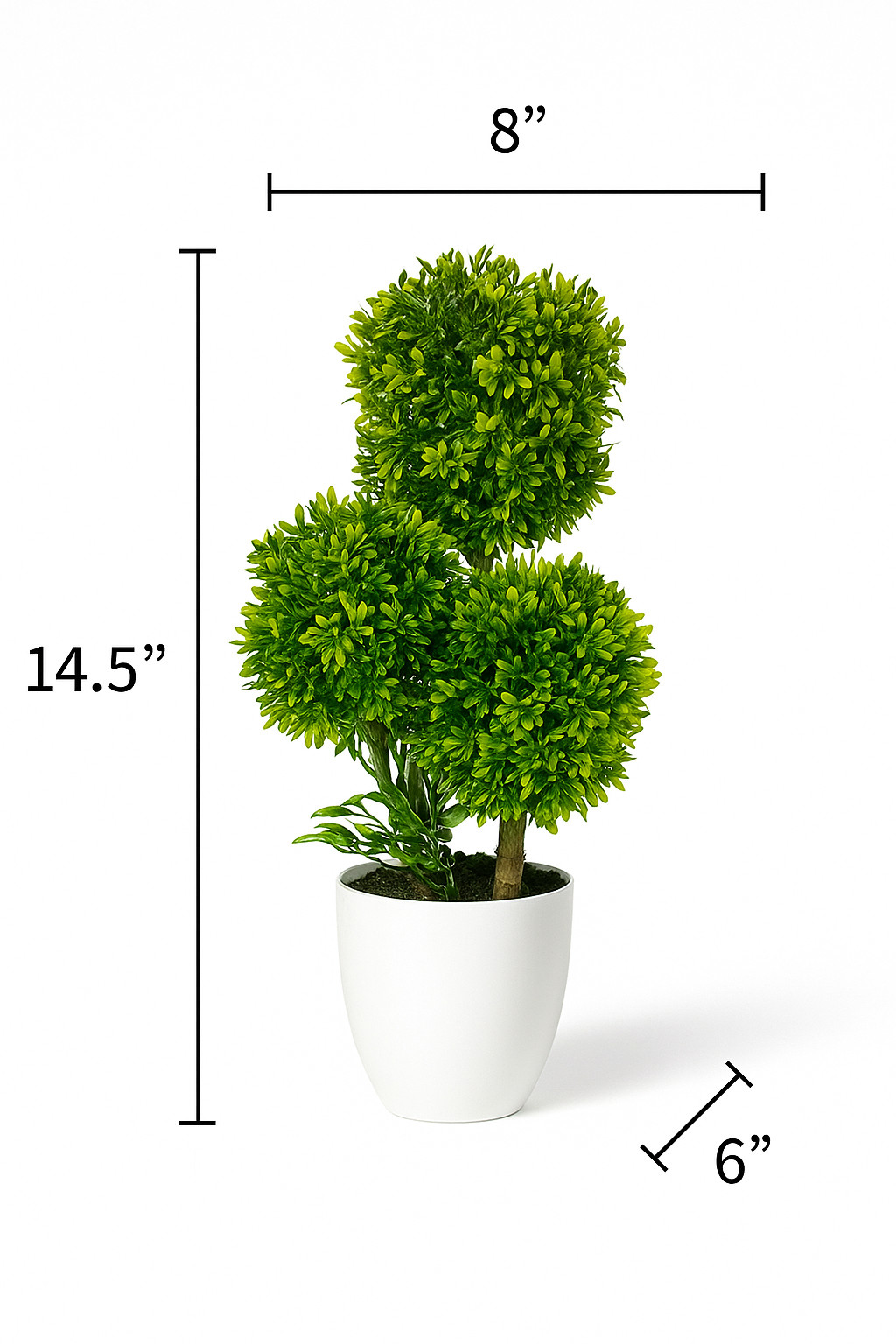 Artificial Boxwood Topiary Tree Faux Green Plant In Potted for Indoor Home Decor
