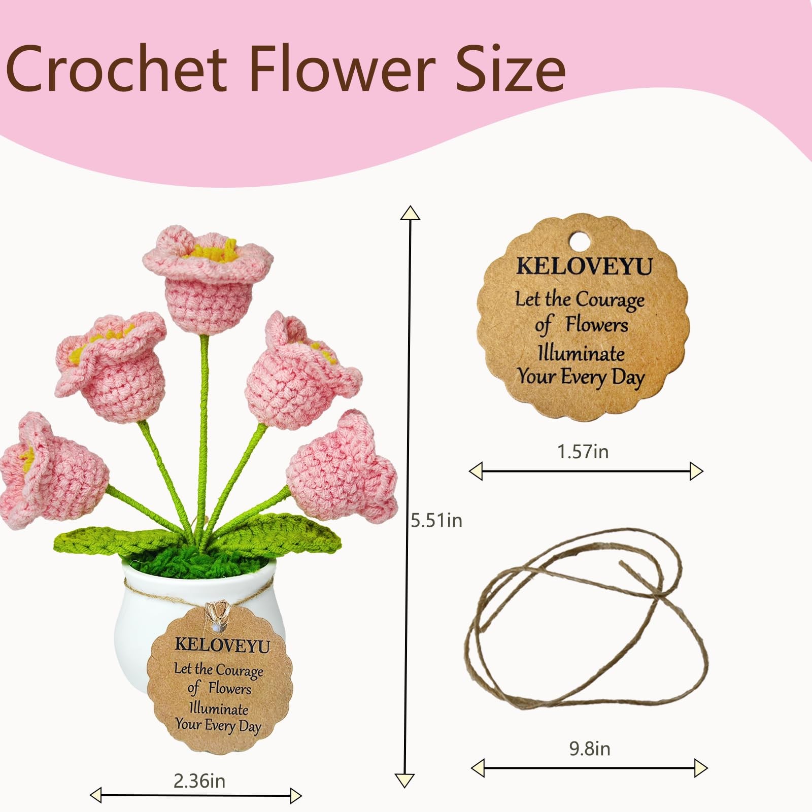 Crochet Flowers Bouquet Lily of The Valley Crochet Potted Plants Knitted Flow…