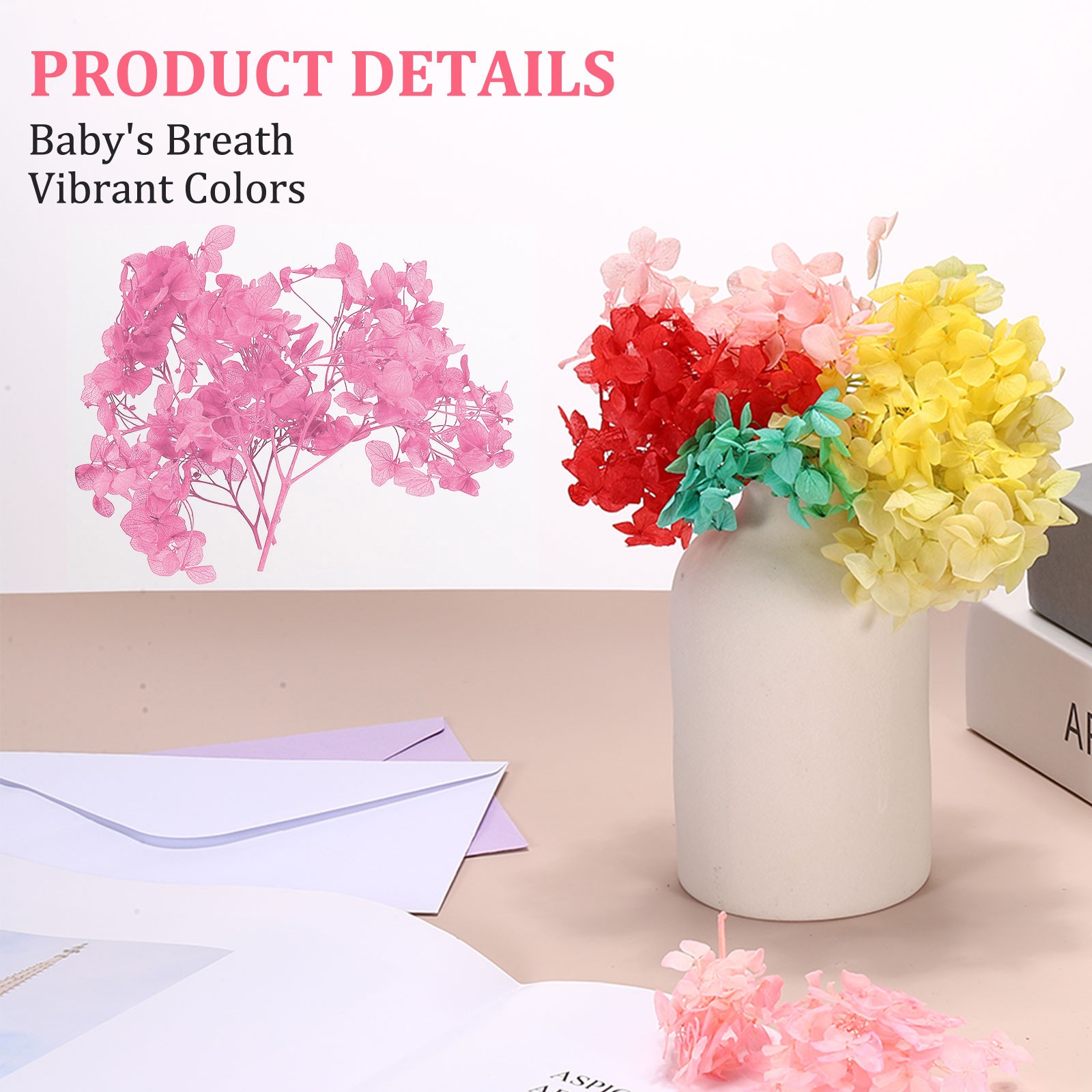 10g Mini Dried Hydrangea Flower Natural Pressed Flower Real Hydrangeas Rose Pink