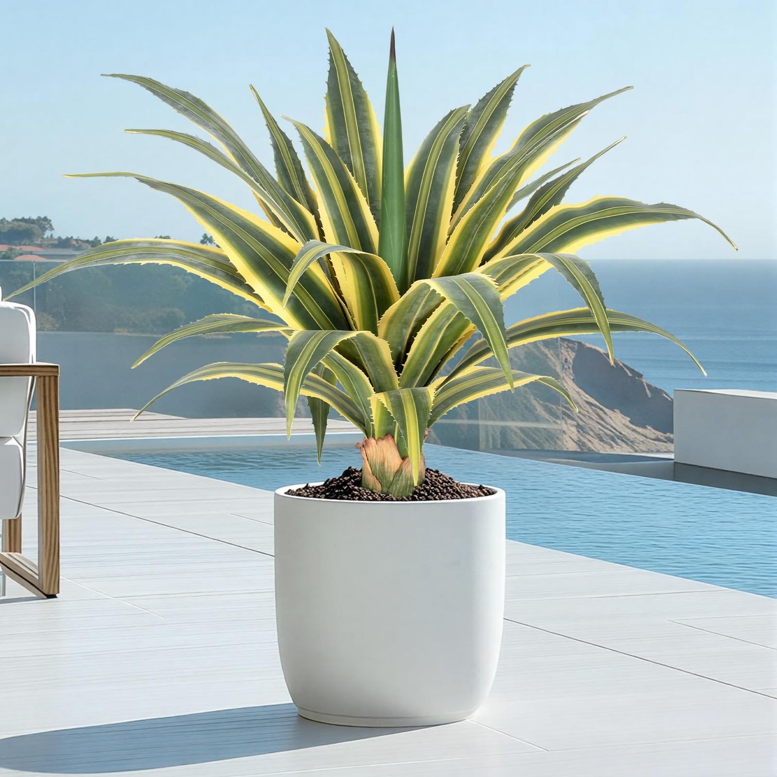 Best Artificial Agave Plants Outdoor, 32 Large UV Resistant Spiked Fake with 24