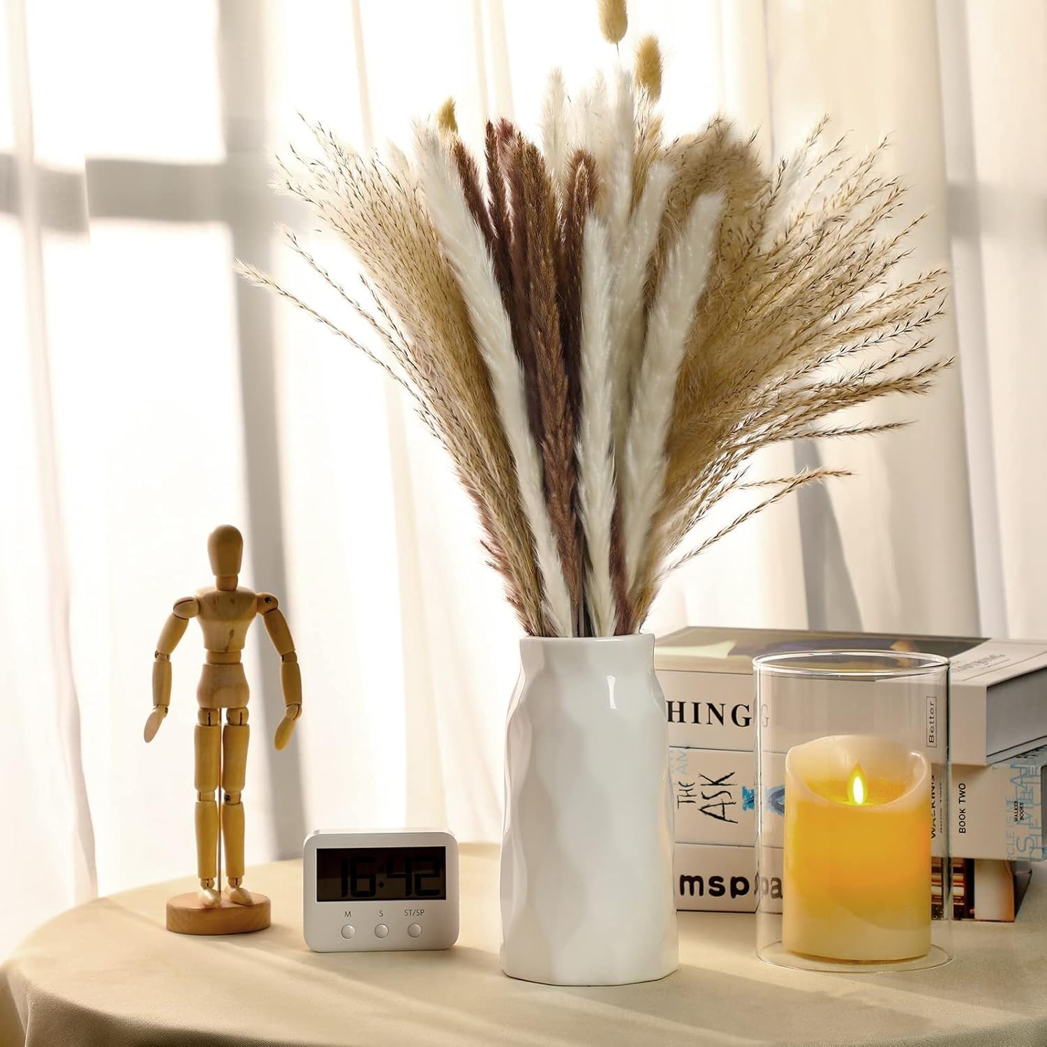 Versatile Dried Pampas Grass Decor – 190 Pieces for Weddings & Home Styling