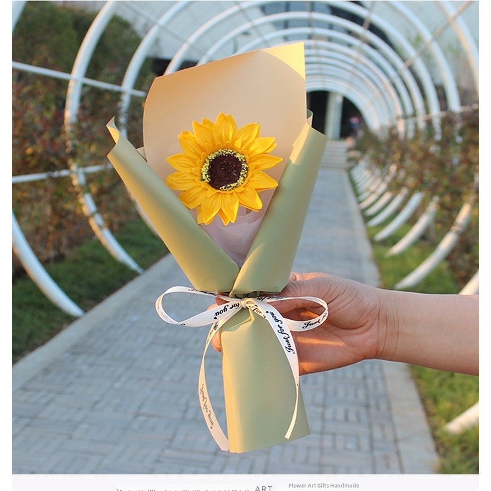 Orange Pink Blue Purple Yellow Green Handmade Soap Flower Bouquet for Display