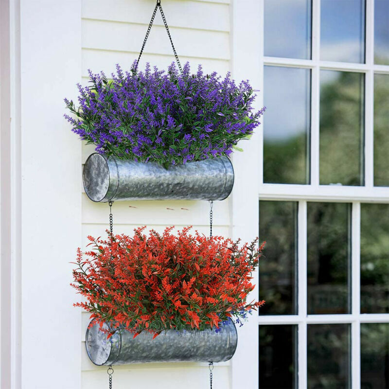 Artificial Flowers Plastic Fake Plants UV Resistant Home In&Outdoor Garden Decor