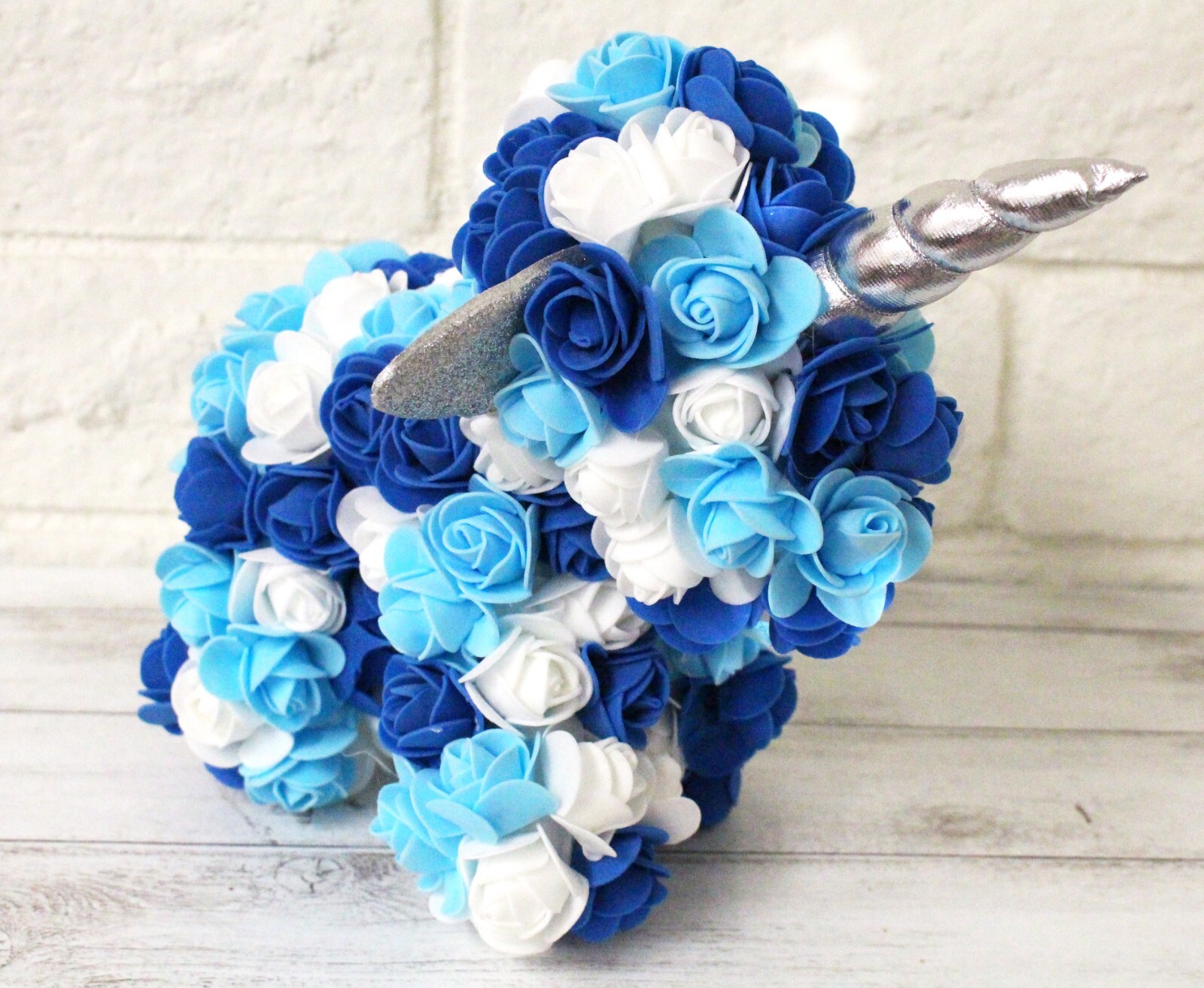 9in Foam Rose Unicorn Birthday Valentine Wedding Romantic Gift Teal Rainbow +Box