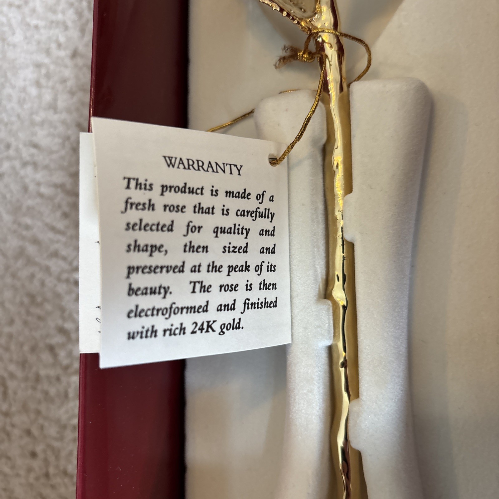 REAL 24K Gold Dipped Rose by Living Gold Co. USA w/ Certificate – Luxury Gift