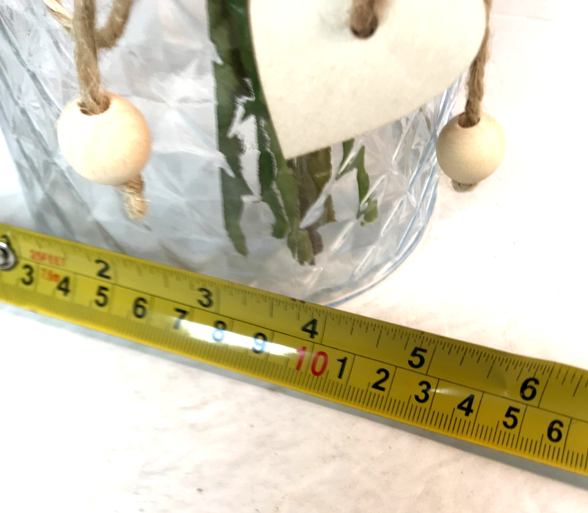 Faux White Silk Rose Flower Arrangement Glass Vase Rustic Decoration 2 Pack