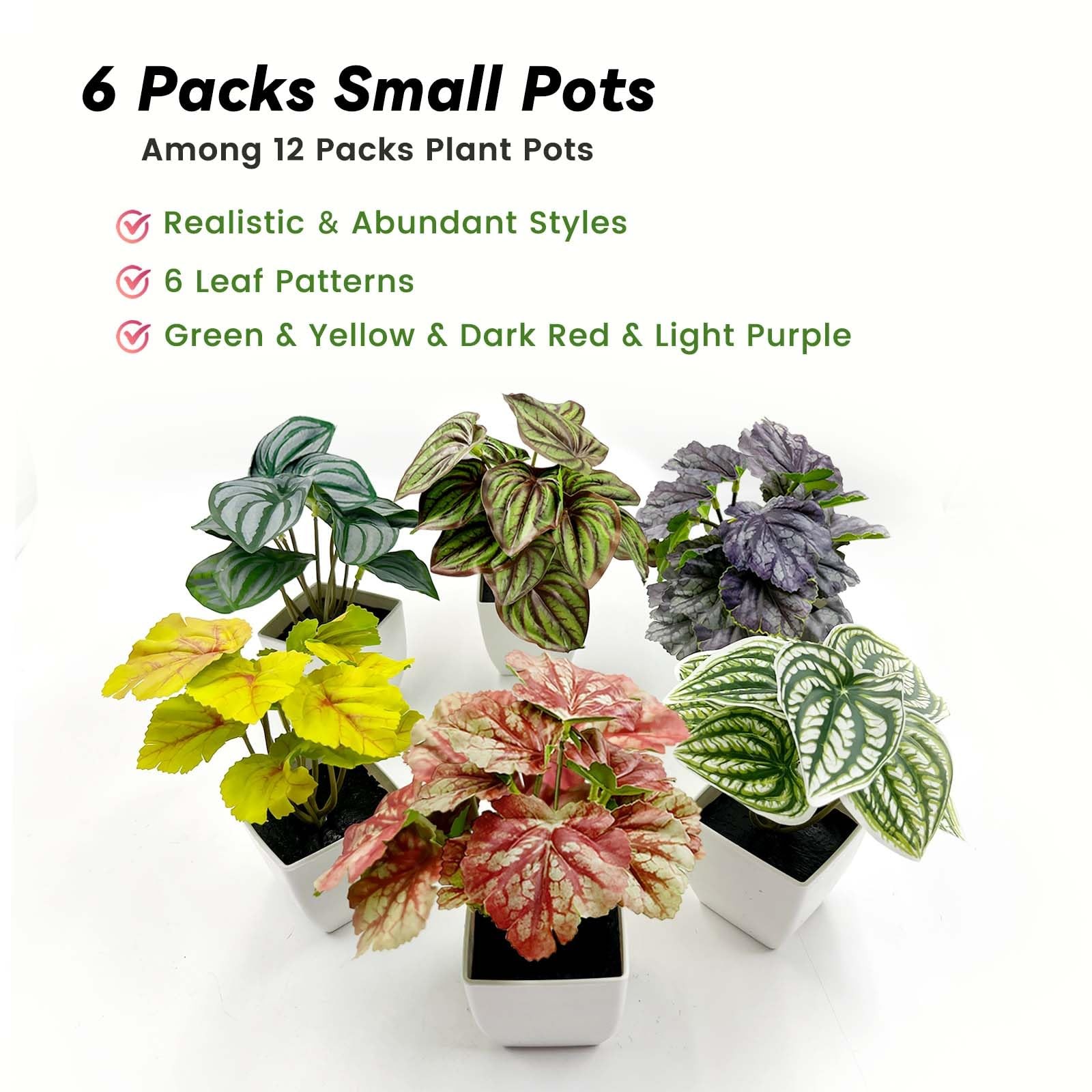 12 Pack Small Artificial Plants in Pots 5.5 3.5 Inch Mini Potted Fake Plant