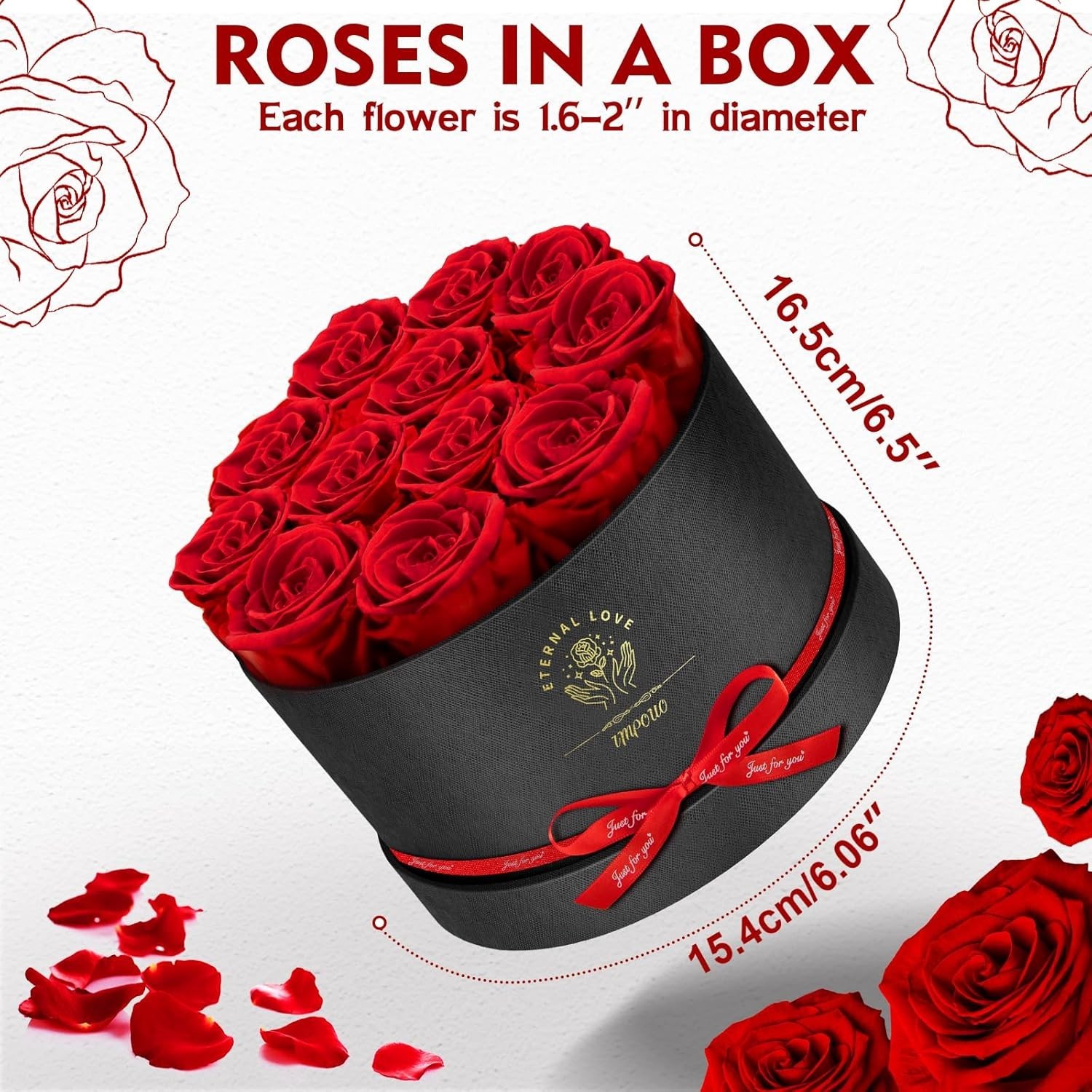 Lovely Preserved Roses in Box Perfect for Anniversary and Birthday Gifts