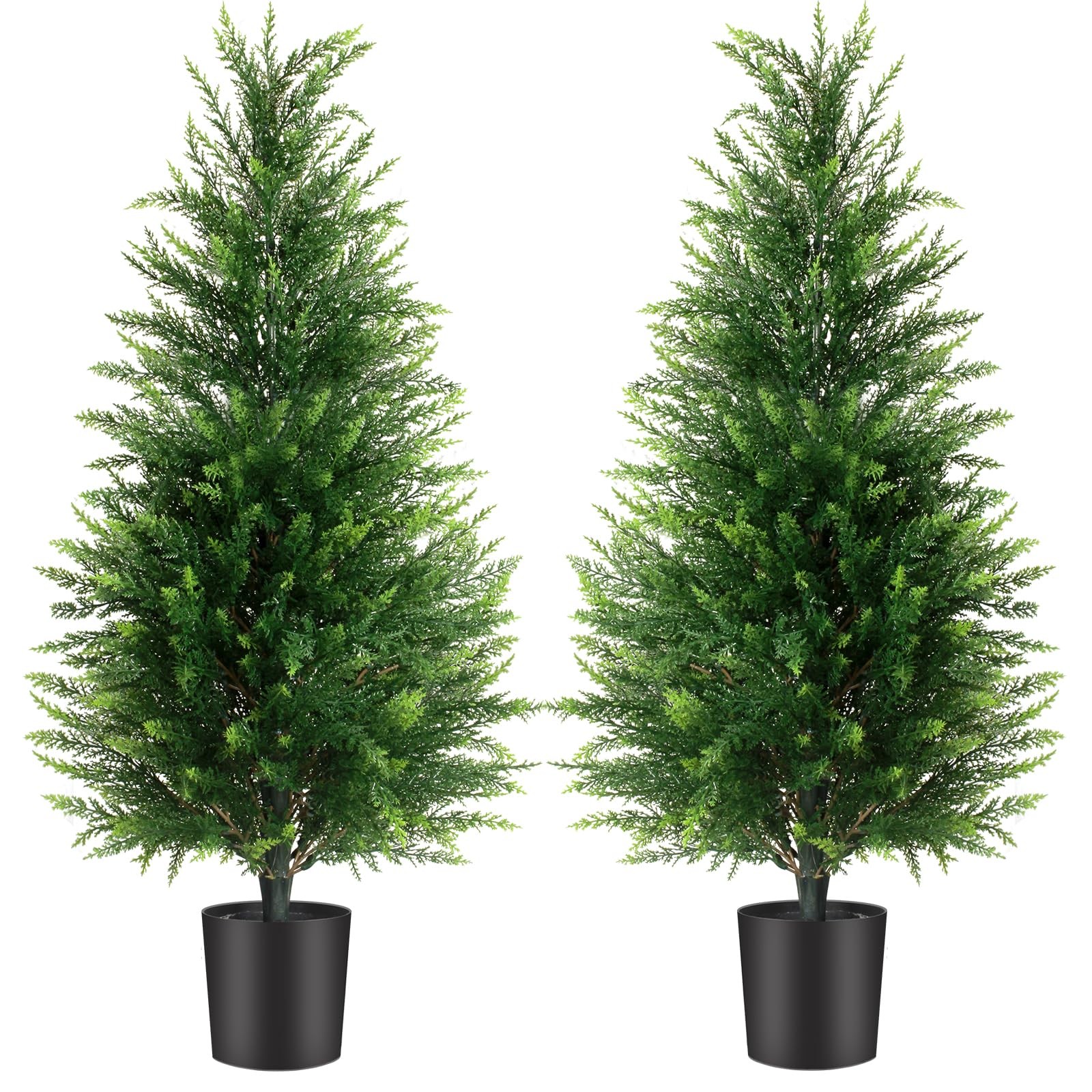 3FT Artificial Cedar Trees 2 Pack, UV Protected