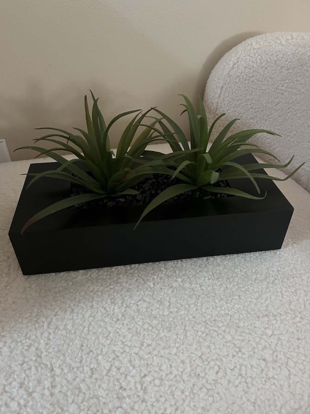 amazon mygift 10 inch fake artificial grass plant black wood planter pebbles