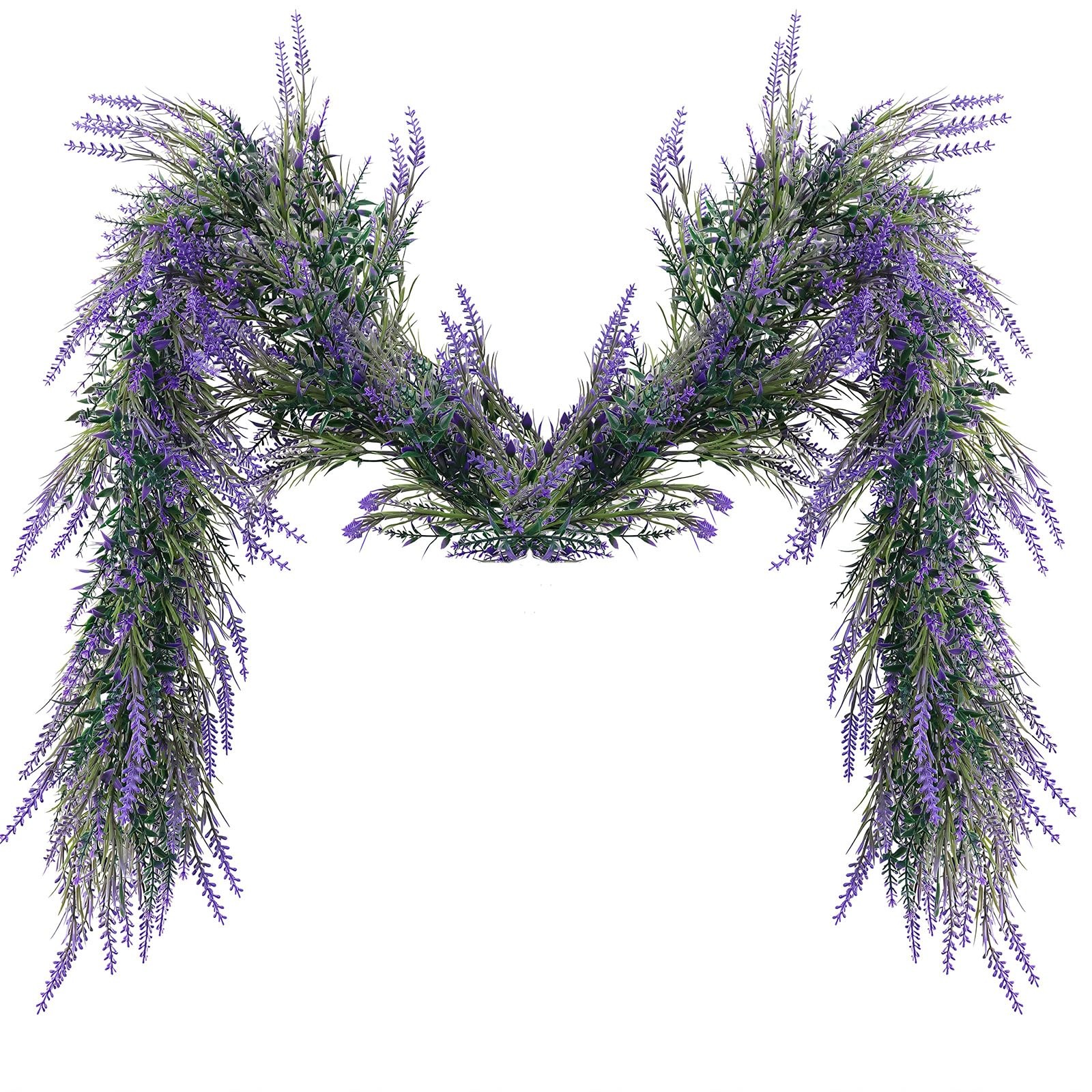 6Ft Purple Lavender Artificial Garland Decor, Spring Summer All Year Lavender…