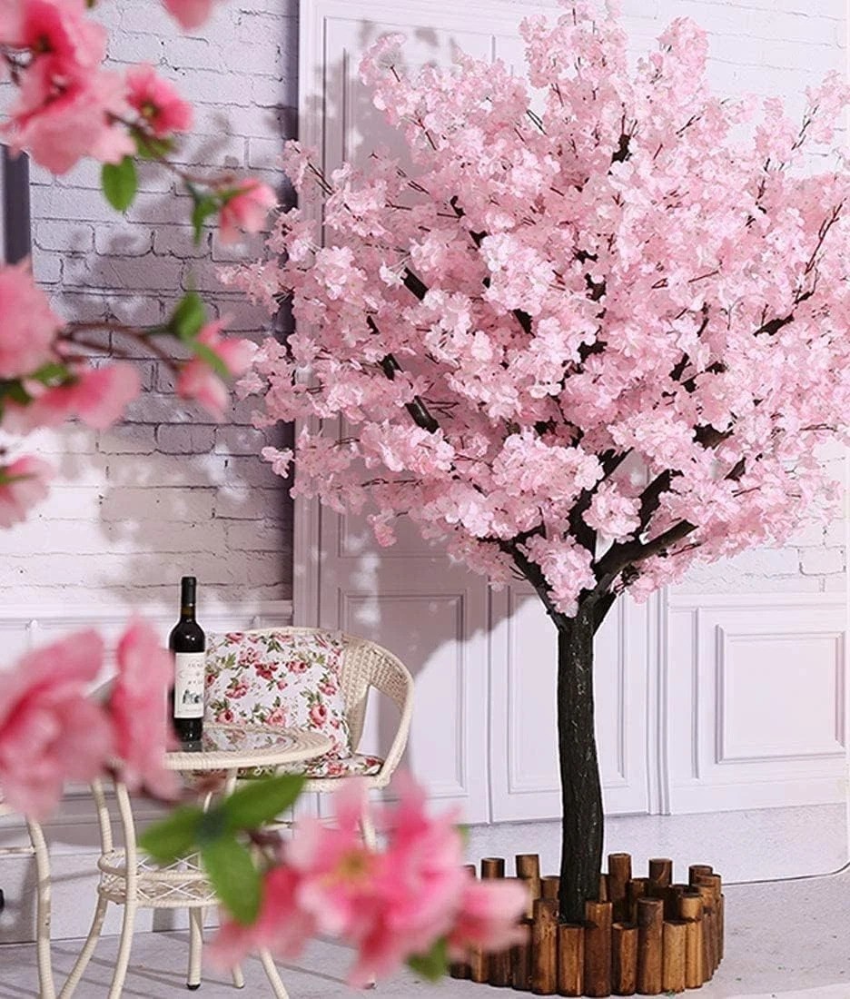 Stunning Light Pink Cherry Blossom Tree – 4FT Indoor/Outdoor Silk Flower Delight