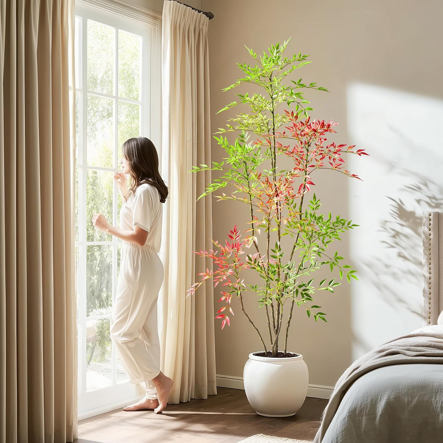 Realistic Tall Fake Bamboo Tree for Home & Office Decor – Indoor/Outdoor