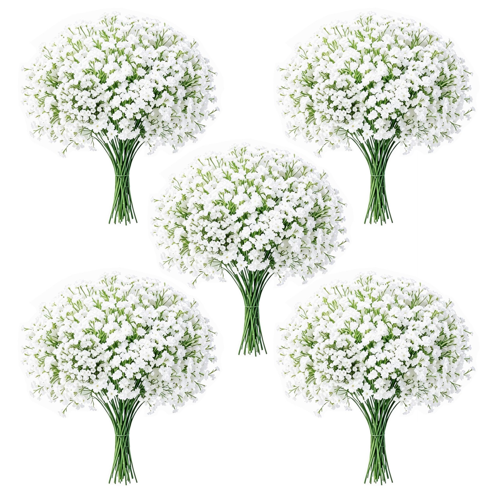 100 Pcs Baby’s Breath Artificial Flowers Bulk, White Real Touch Gypsophila Fa…