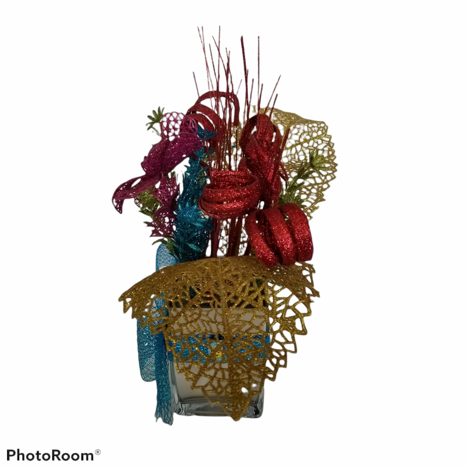 Walt Disney Little Mermaid Floral Arrangement Table Decor Centerpiece Glitter