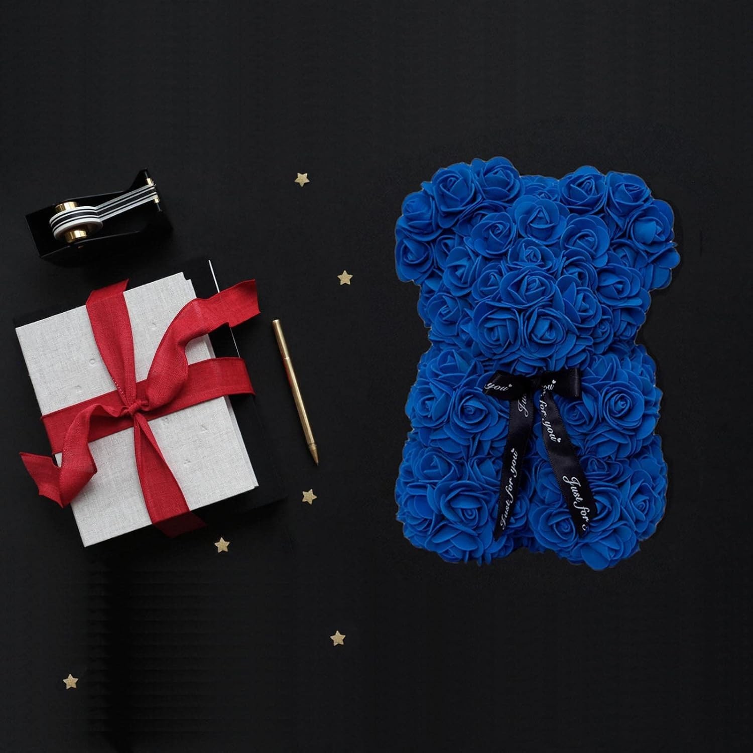 DuHouse Rose Bear Rose Teddy Bear Flower Gift Box for Valentines Gifts Annive