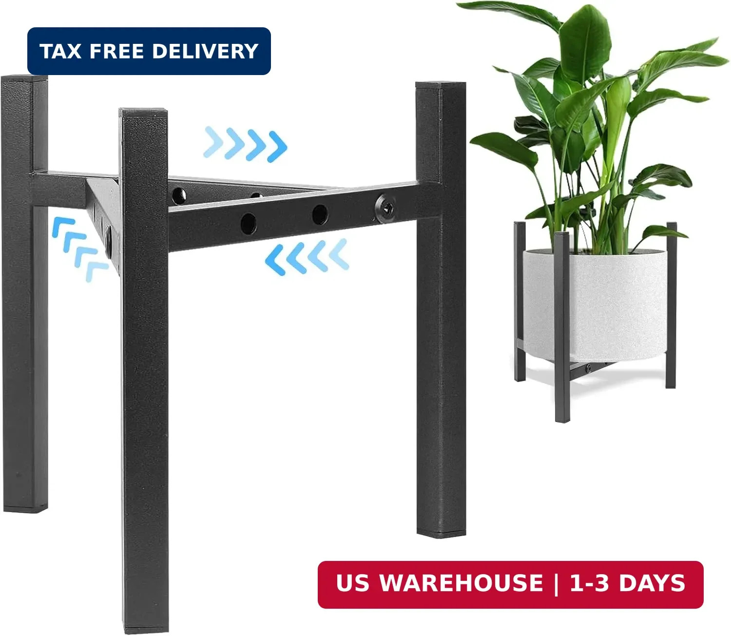 Airpark Plant Stand Indoor Adjustable, Metal Modern Plant Stands, Heavy Duty Sta
