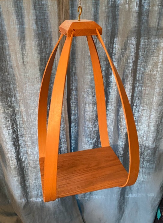 Bentwood Teardrop Hanging Wood Plant Planter Stand Shelf mcm mid century modern 