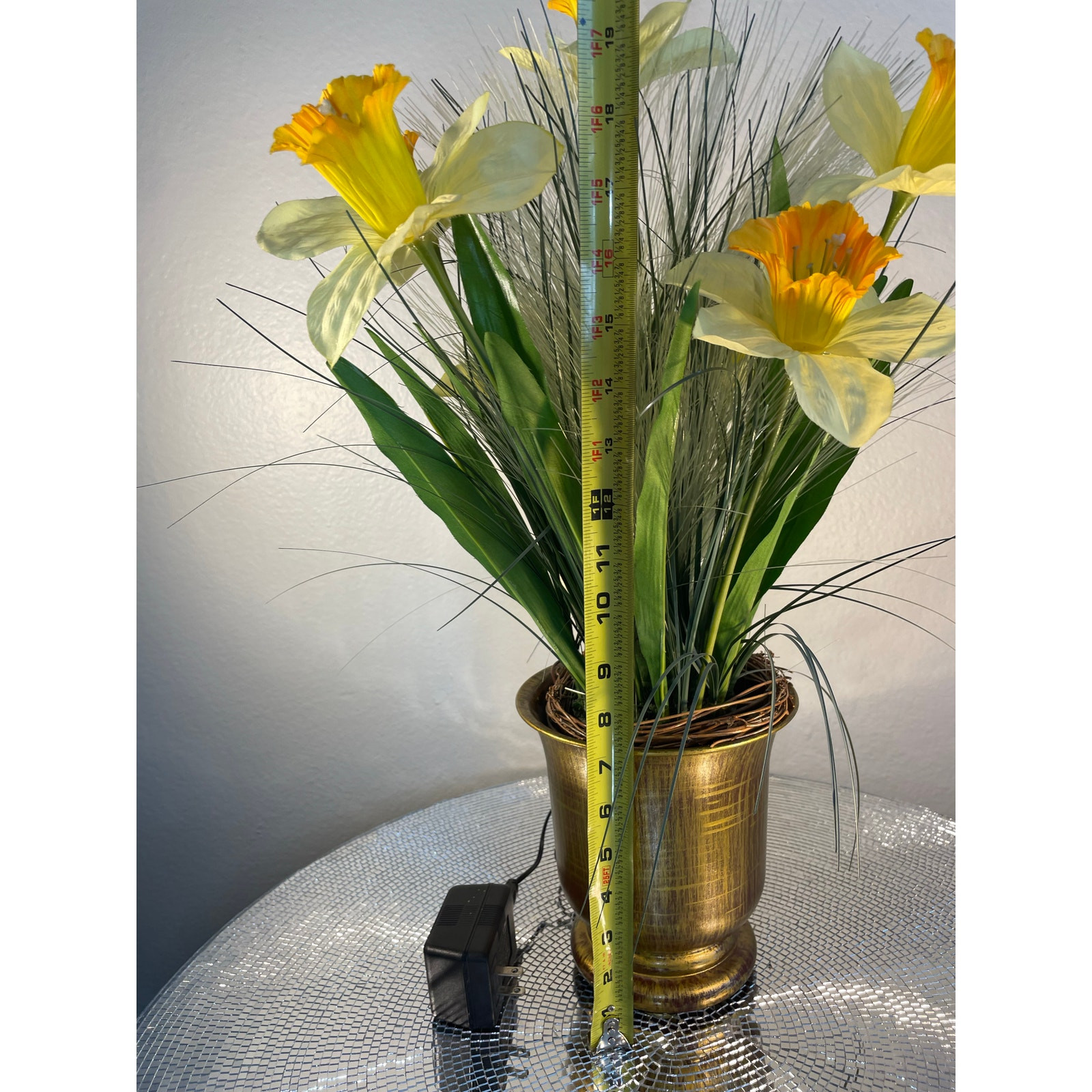 vintage optical fiber floral bouquet Yellow Daffodils