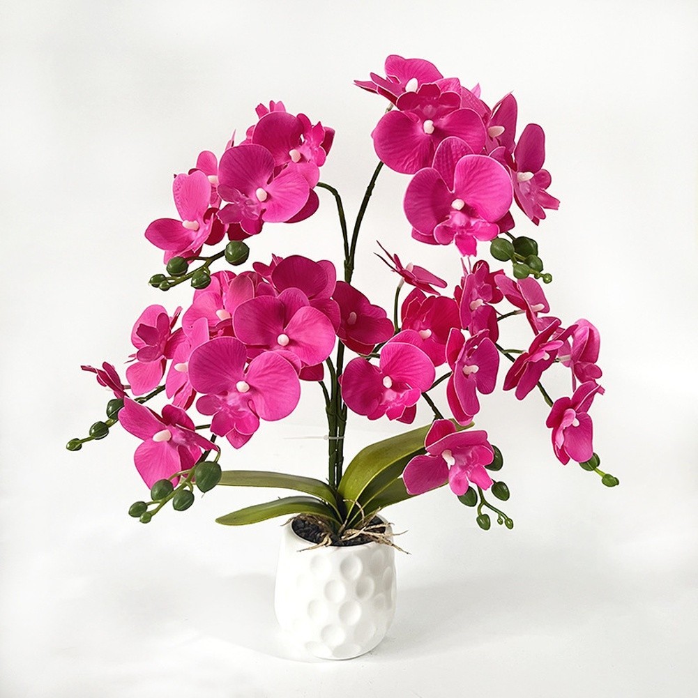 45cm Tall Faux Phalaenopsis Orchid with 36 Blooms for Decorative Display