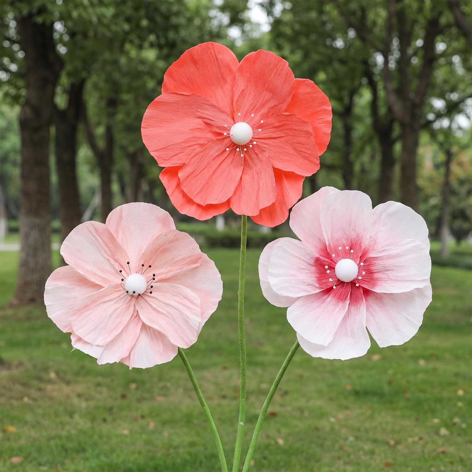 6.1ft Giant Artificial Flowers for Decoration with Stand, Large Big Paper Flo…