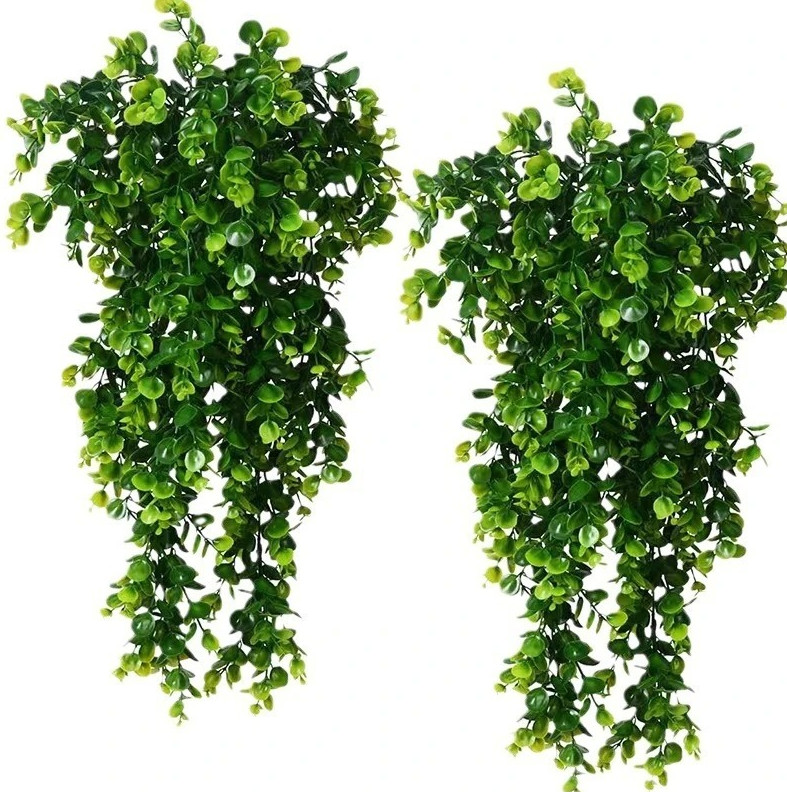 1pc Green Artificial Eucalyptus Hanging Vine Greenery Wall Decor Plant – NEW