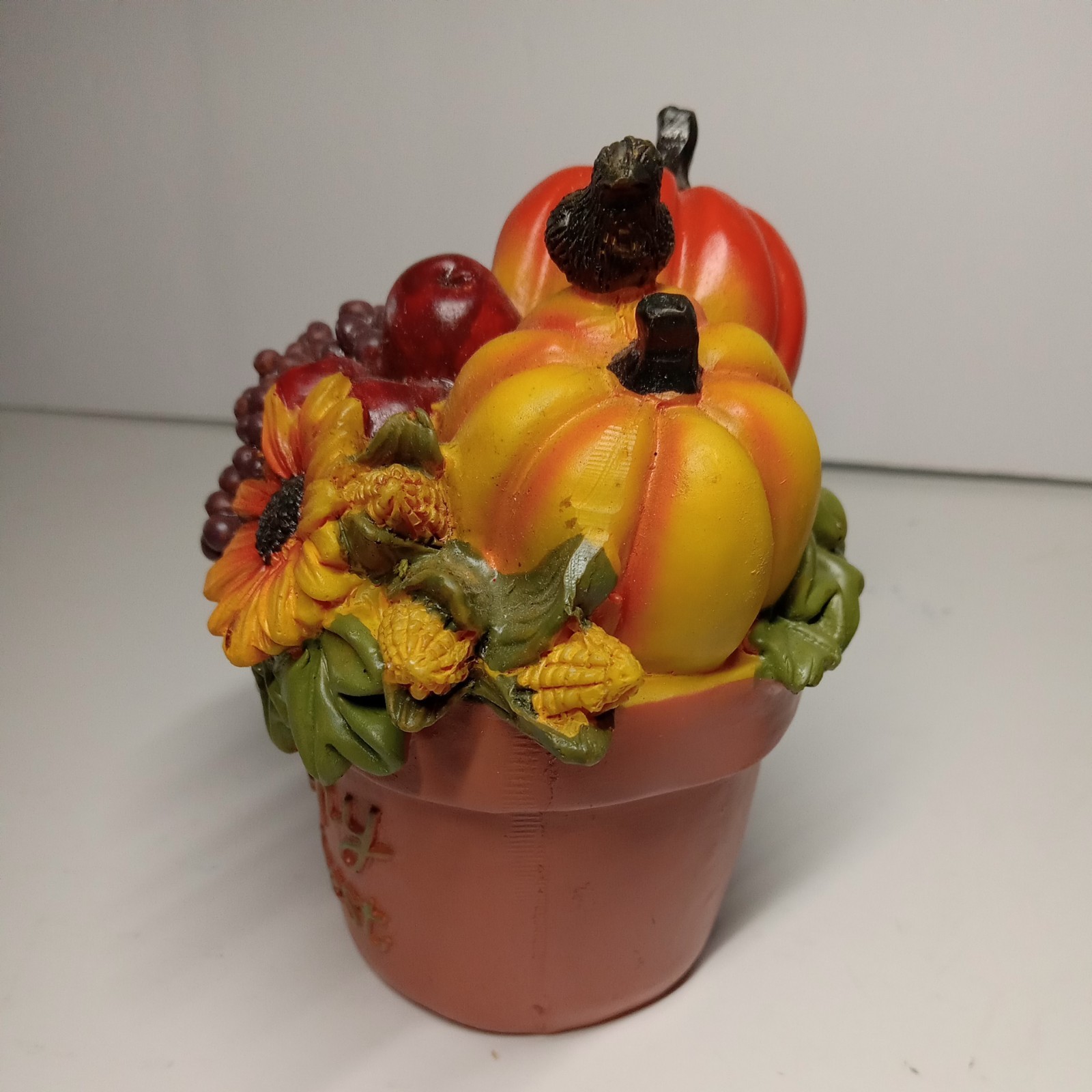 TABLE DECOR MINI POT DECOR TOP FRUIT PUMPKIN SUN FLOWERS TABLE DECOR RESIN