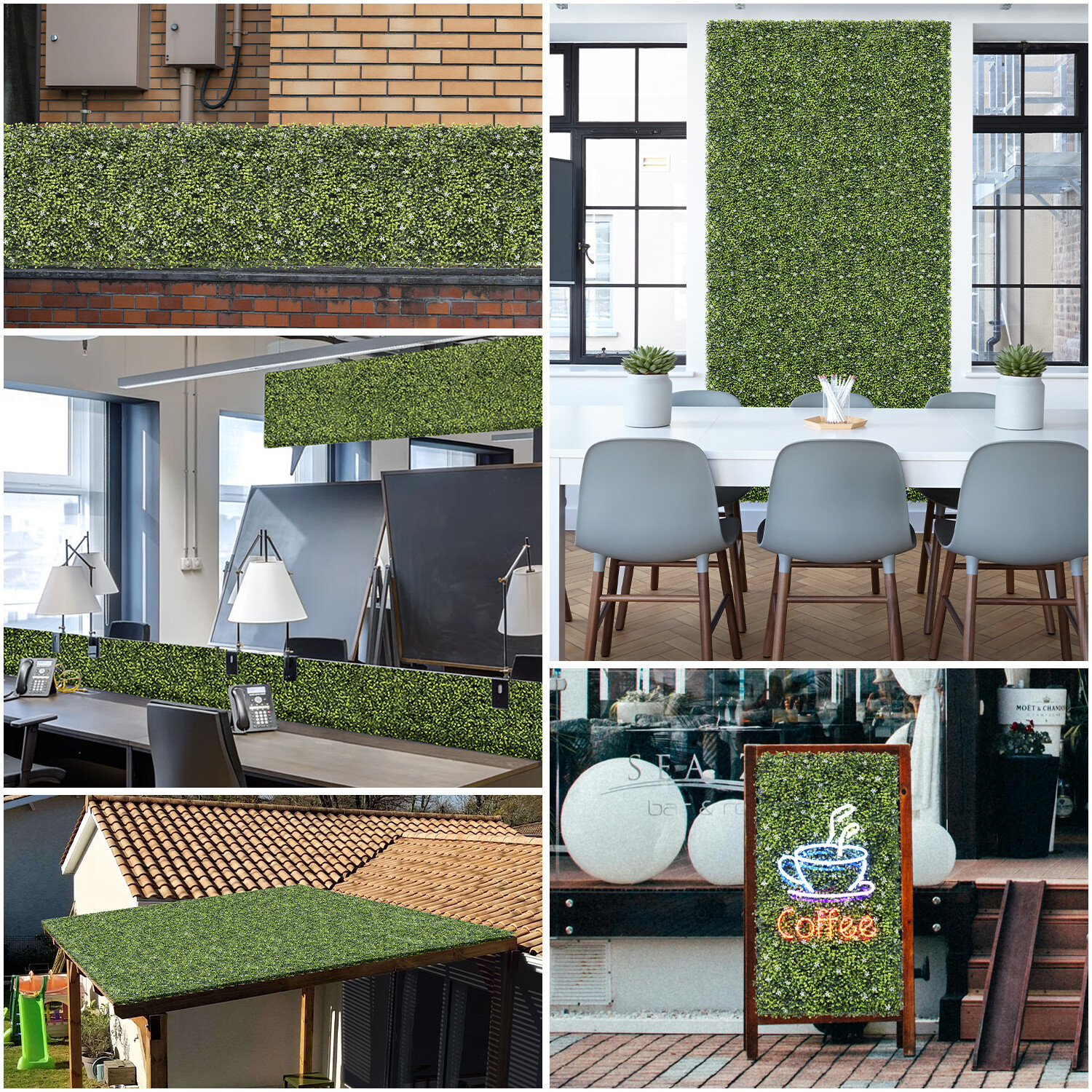 18″x12″ Artificial Faux Ivy Mats Wall With Hard Panel for Indoor Outdoor Hedge