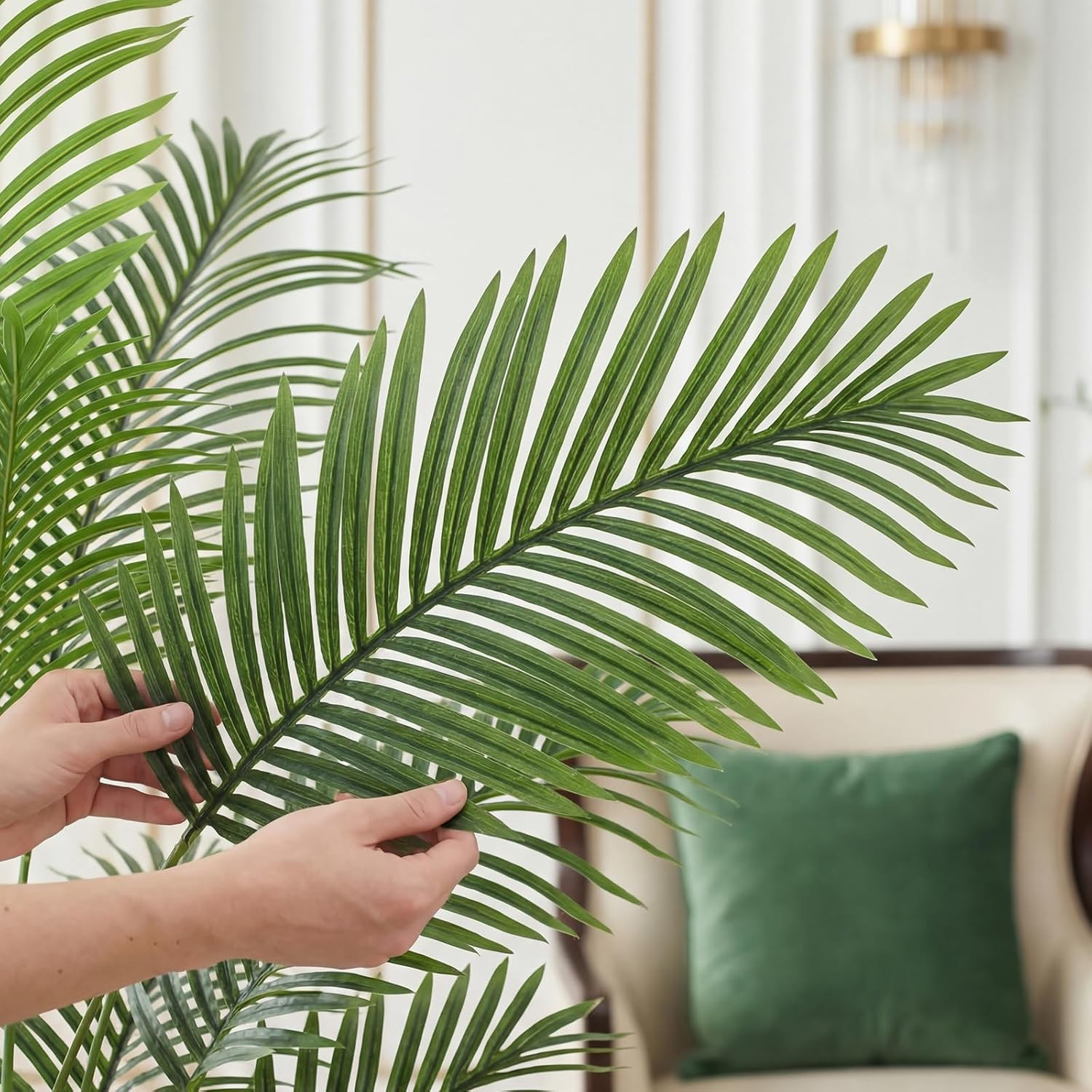 6Ft Artificial Palm Tree in White Planter – Indoor Tropical Decor