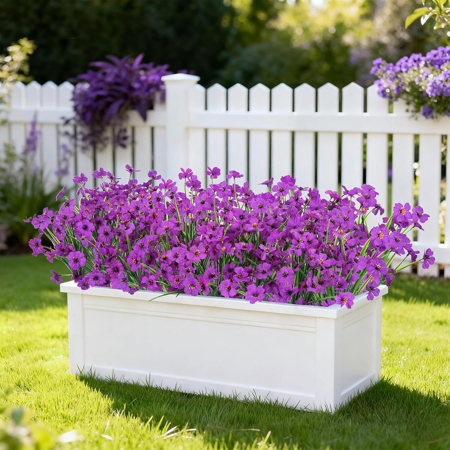 Versatile 12 Bundles of Faux Plastic Flowers for Indoor/Outdoor Home Decoration