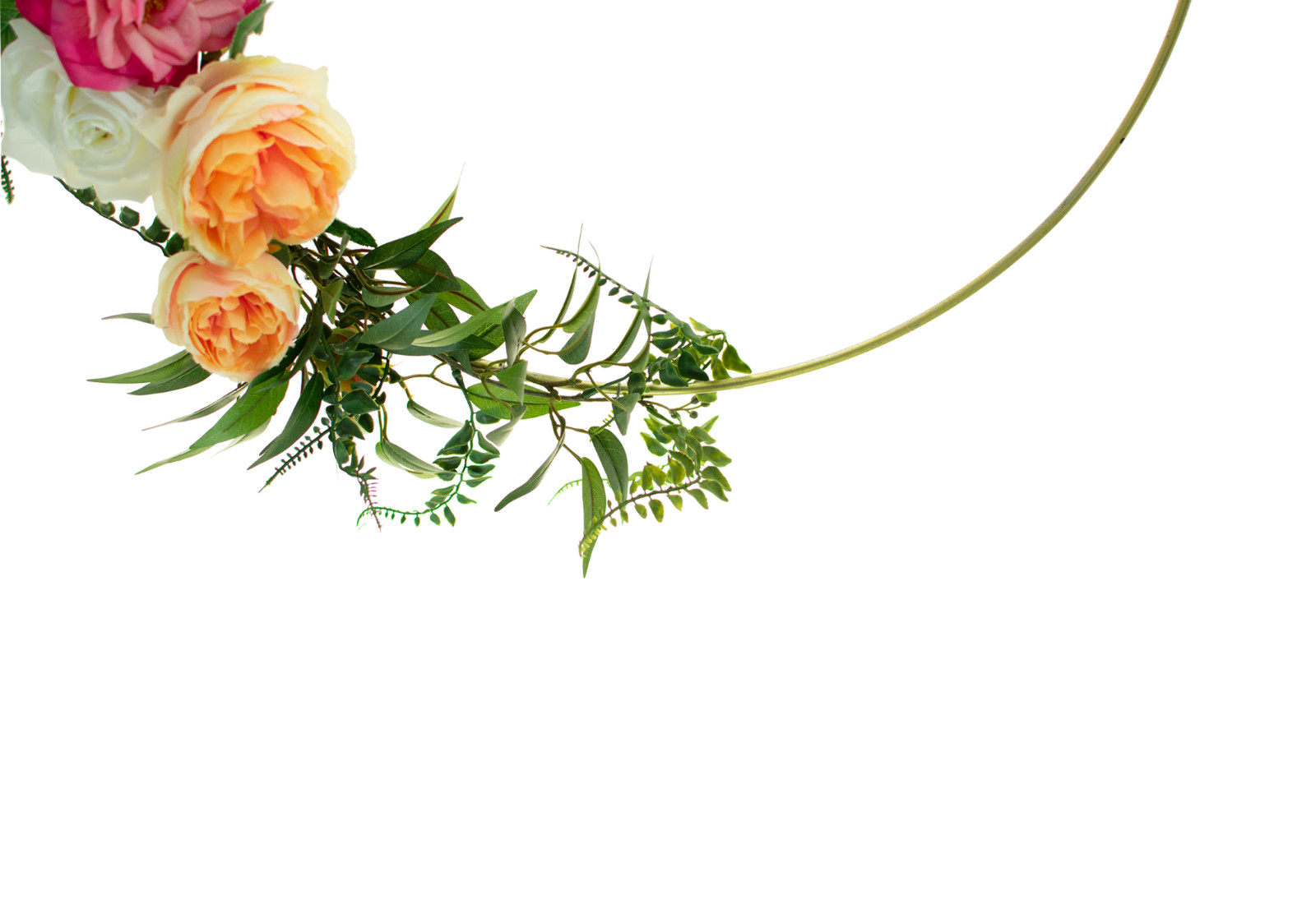 Floral Door Wreath Artisanal Home Decor Artificial Flowers Greenery 18in