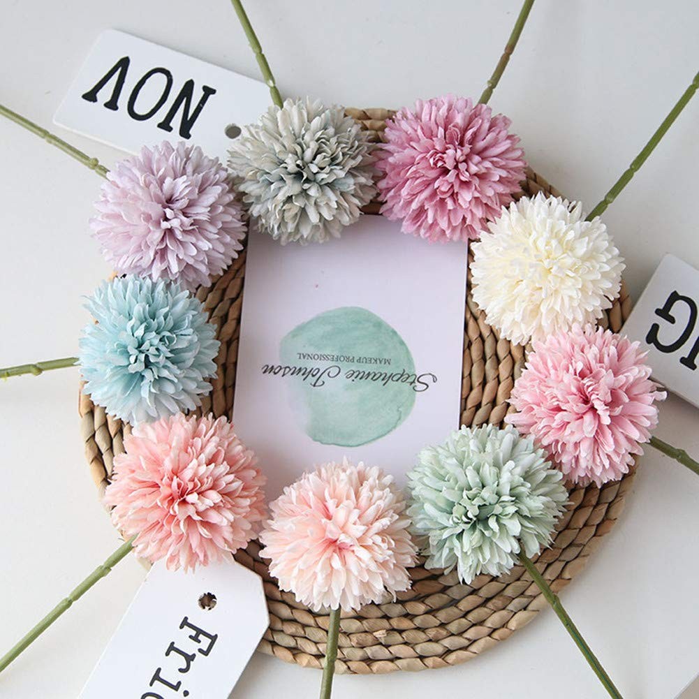 Artificial Flowers Chrysanthemum Ball Flowers Bouquet 10pcs Present for Impor…