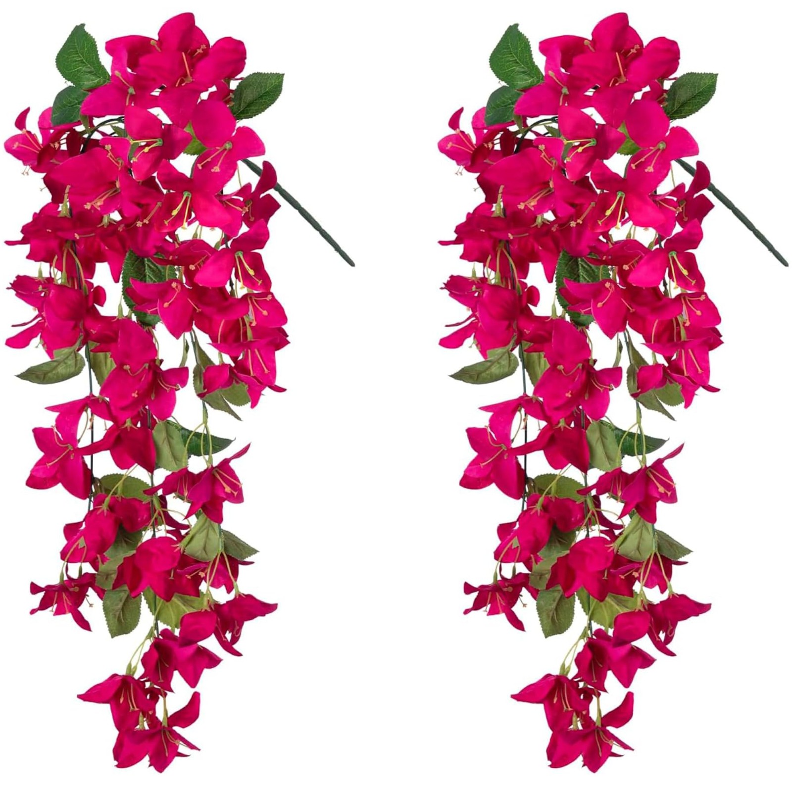 2PCS Bougainvillea Artificial Hanging Flowers Plants for Outdoors Outside Fal…