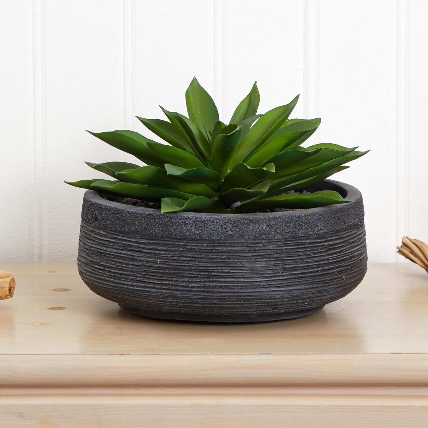 Large Artificial Succulent Plant in Decorative Bowl – Lush Green Decor