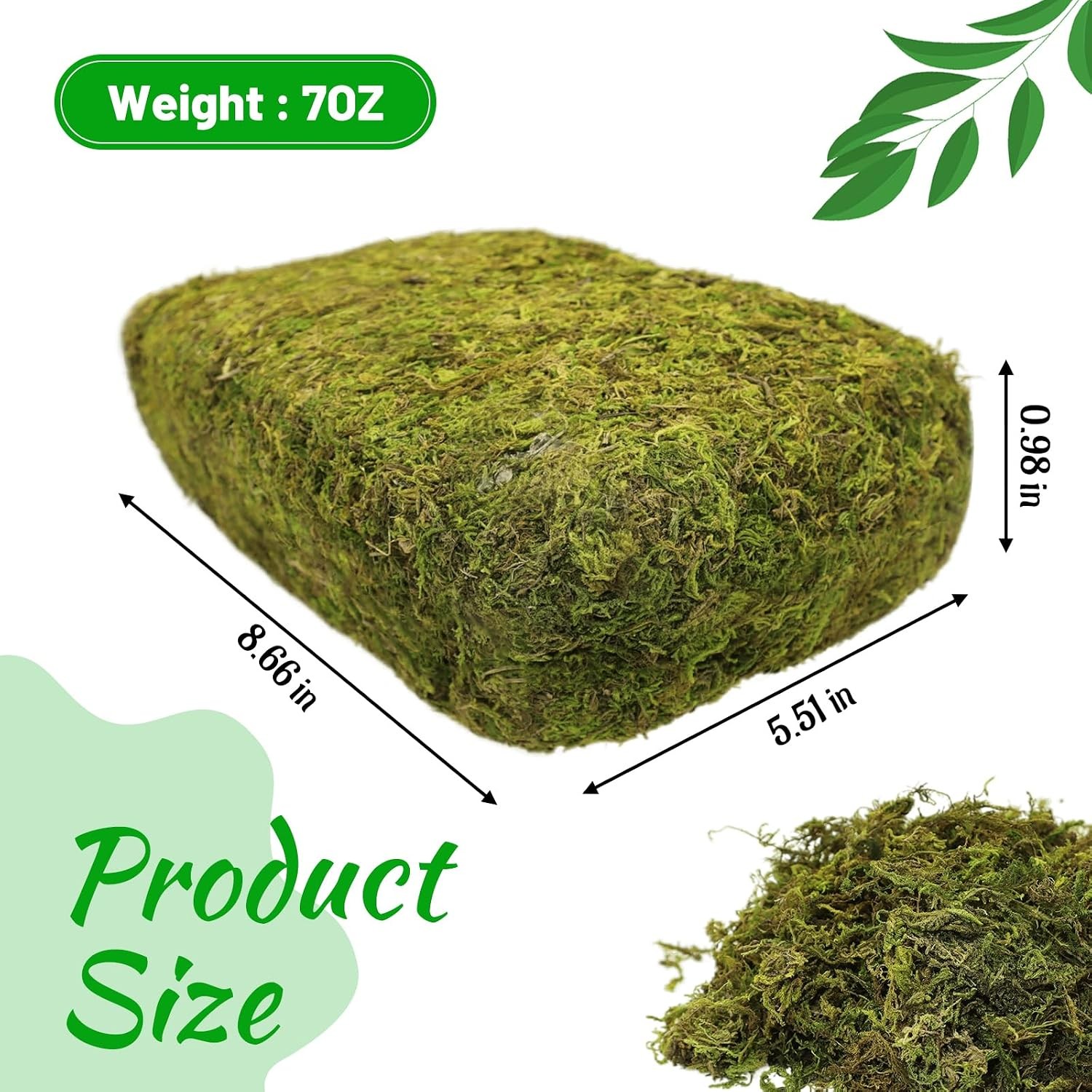 7OZ Natural Moss Artificial Fake Moss Alternative for Plants Indoor | Premium