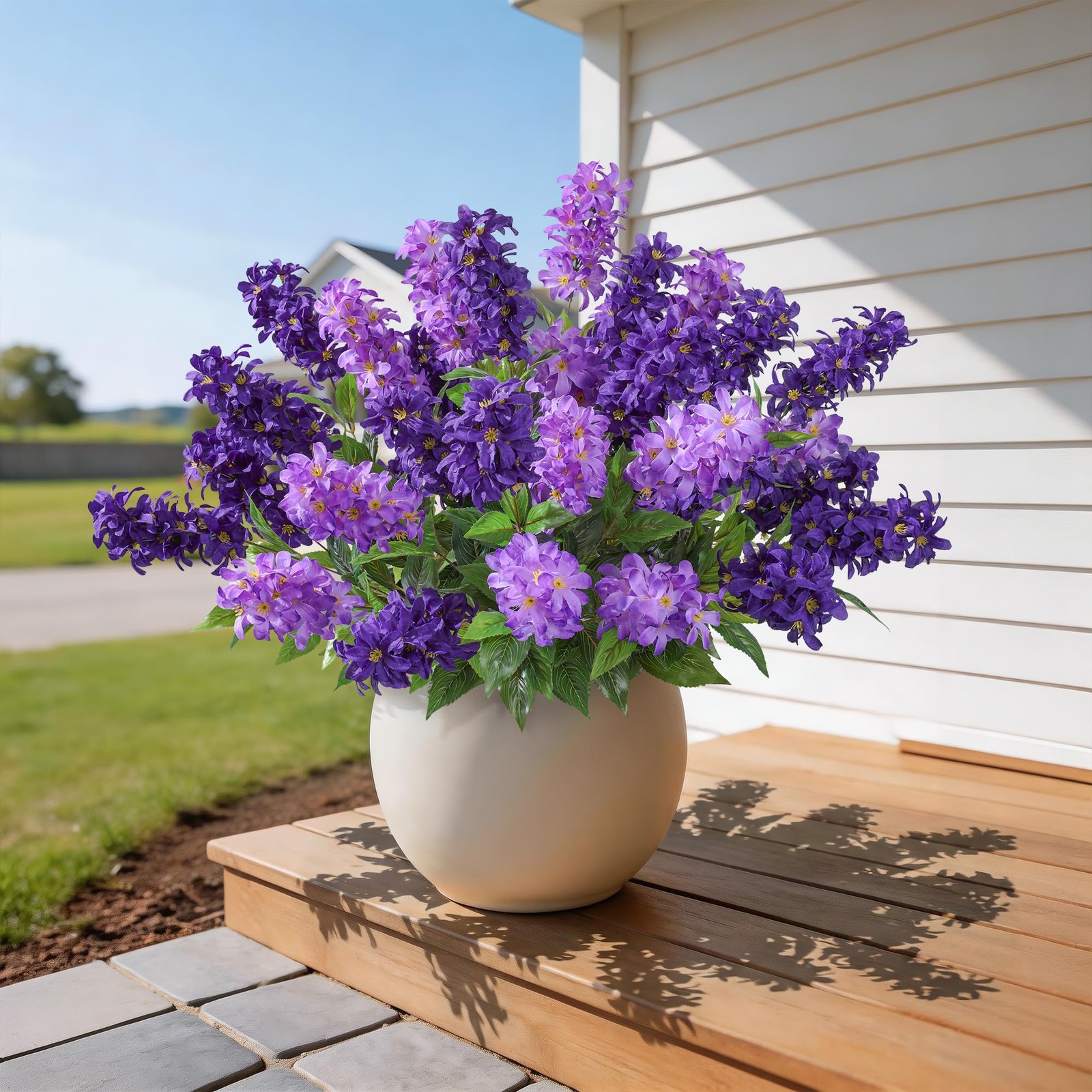 Artificial Flowers 3 Pcs Hyacinth Fake Flowers 19.69” Silk Flowers for Outsid…