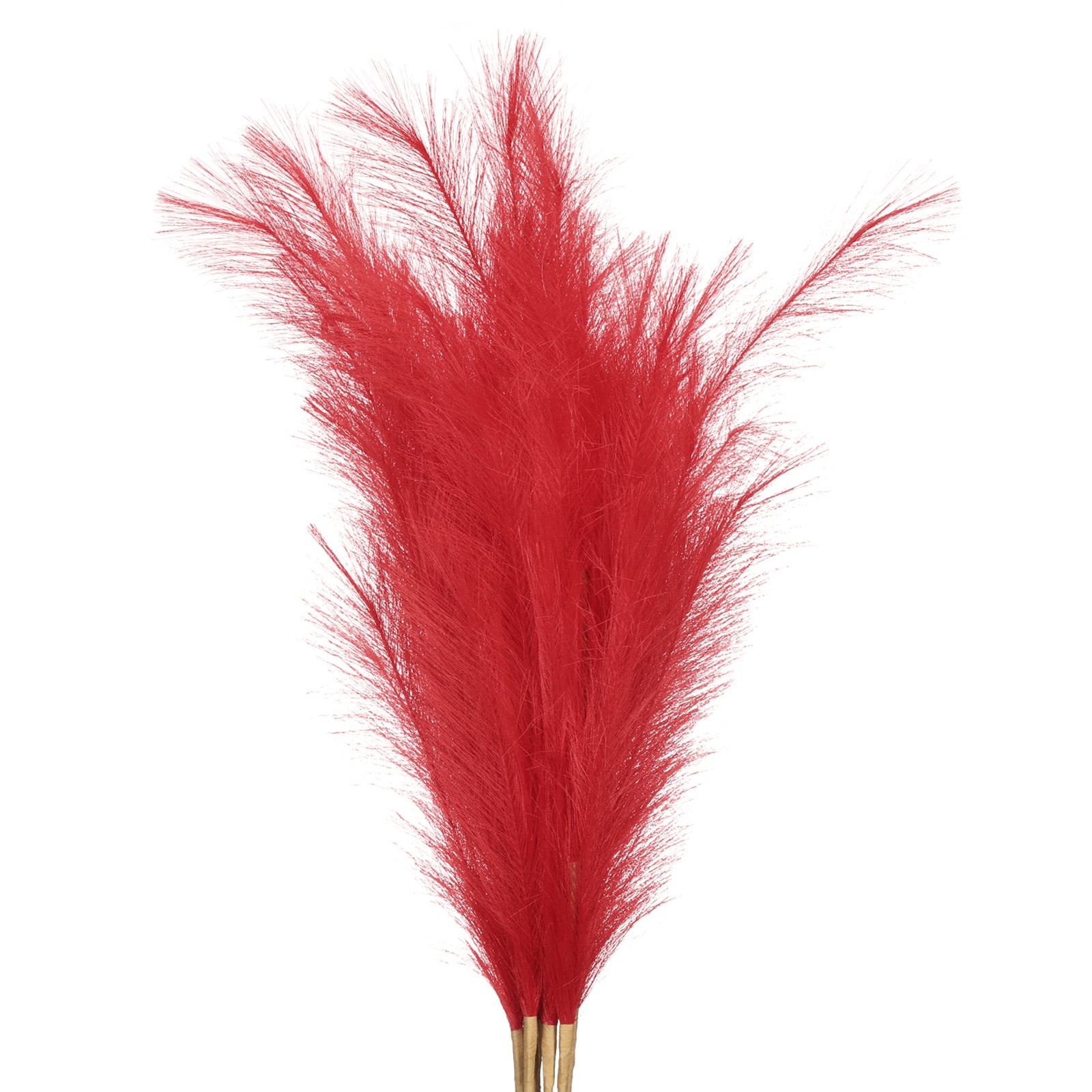 37.8in Pampas Grass Decor, 7 Pcs Artificial Pampas Grass Bulk, Red