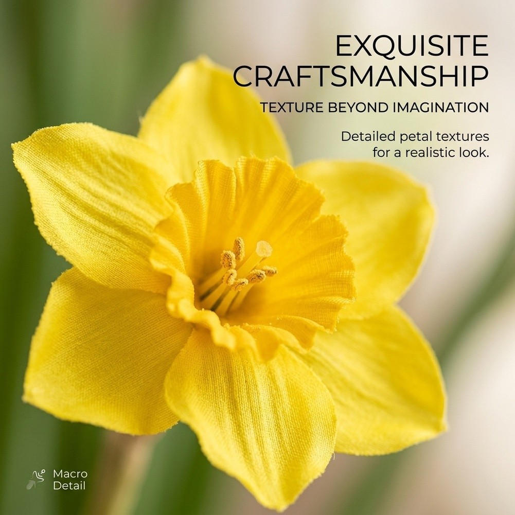 Artificial Narcissus Bouquet Creamy White and Yellow for Rustic Setting