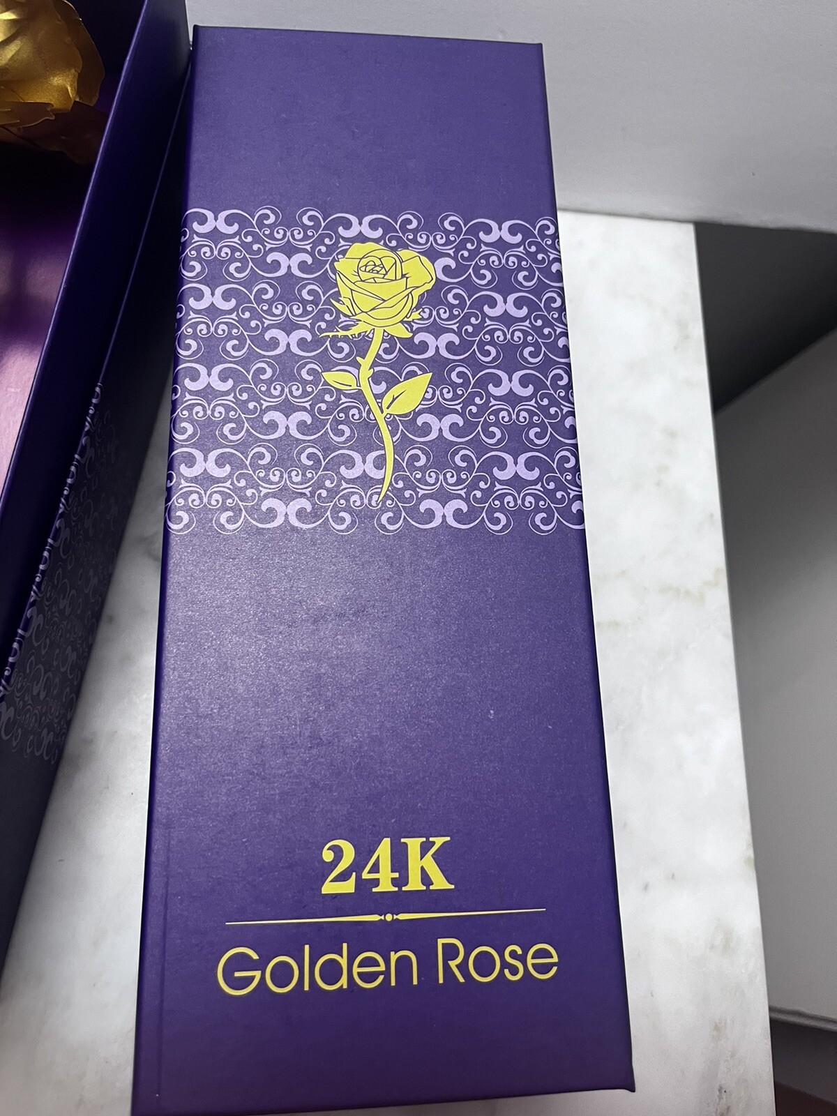 24K Golden Rose FlowerDipped in Gold with Gift Box Purple Eternal Rose