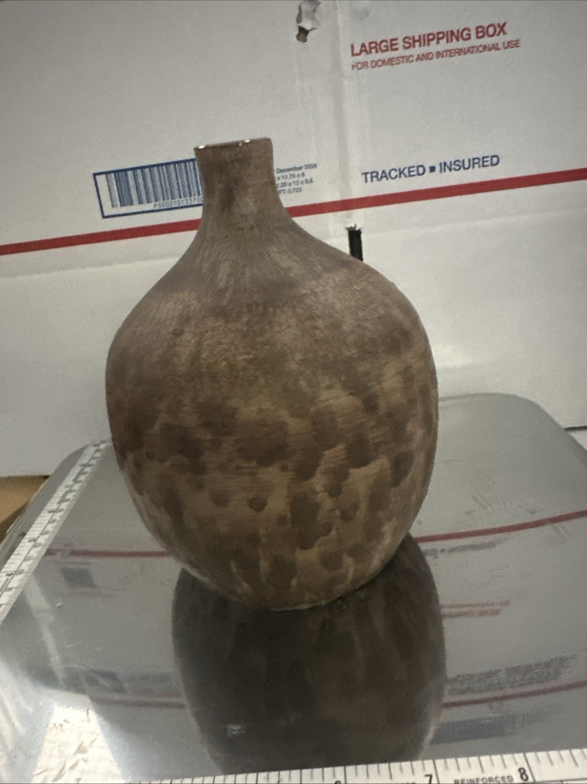 Earth flower vase Ceramic Bottle Pottery Studio Glazed Signed