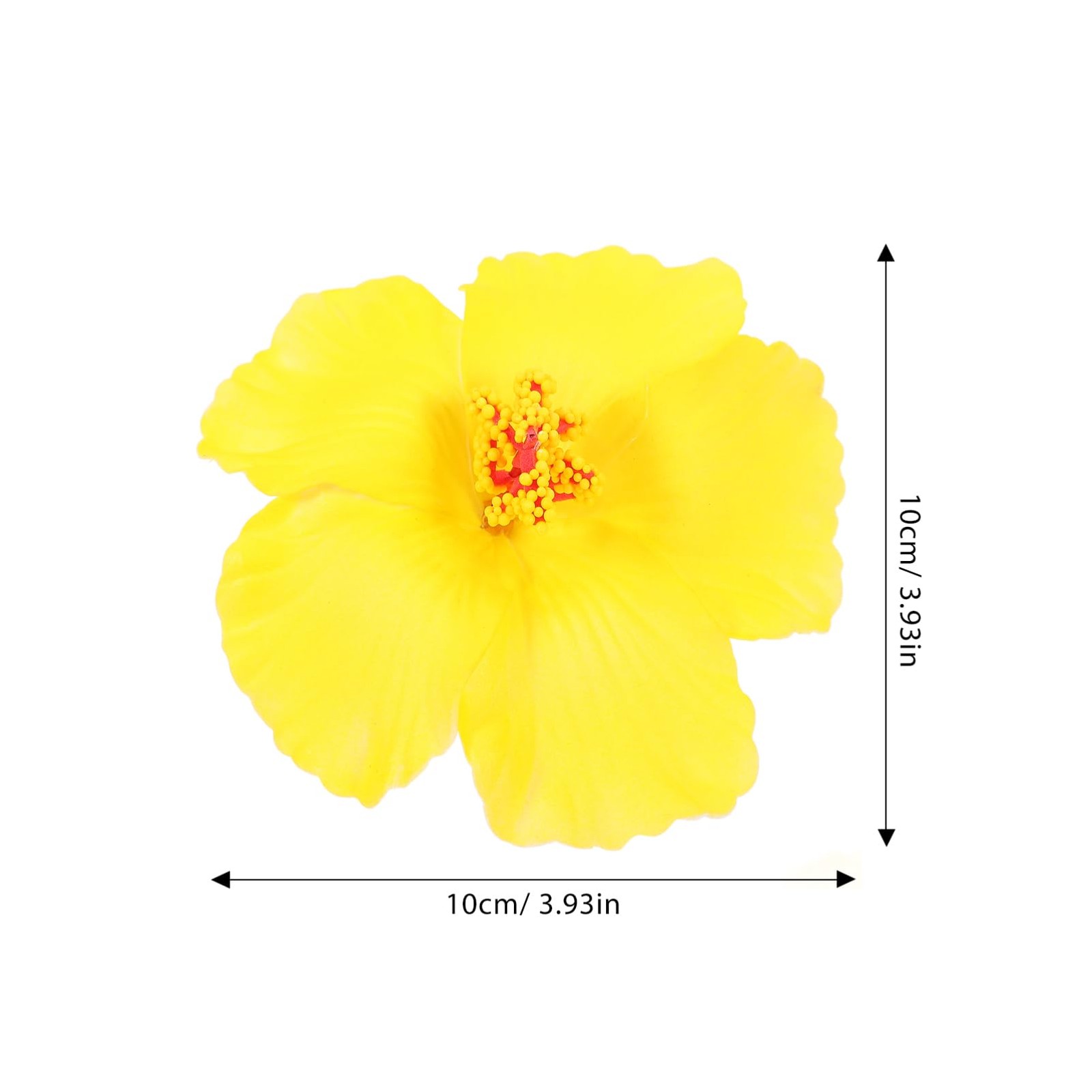10Pcs Artificial Hibiscus Flowers Yellow Eva Tropical Faux Floral Heads for H…
