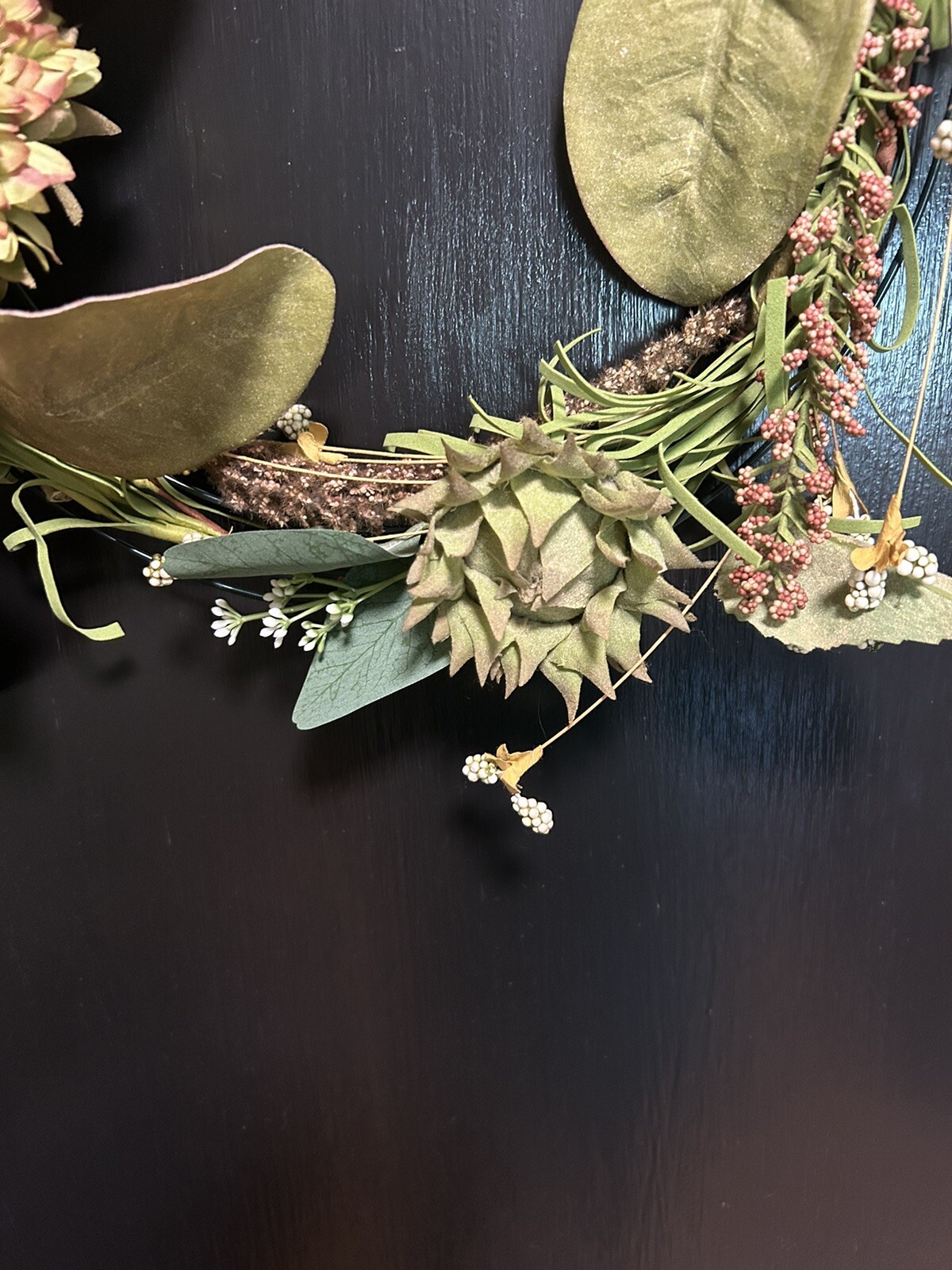 Handcrafted Faux Floral Zinnia Wreath 12 inches Fall Spring Floral Decor New