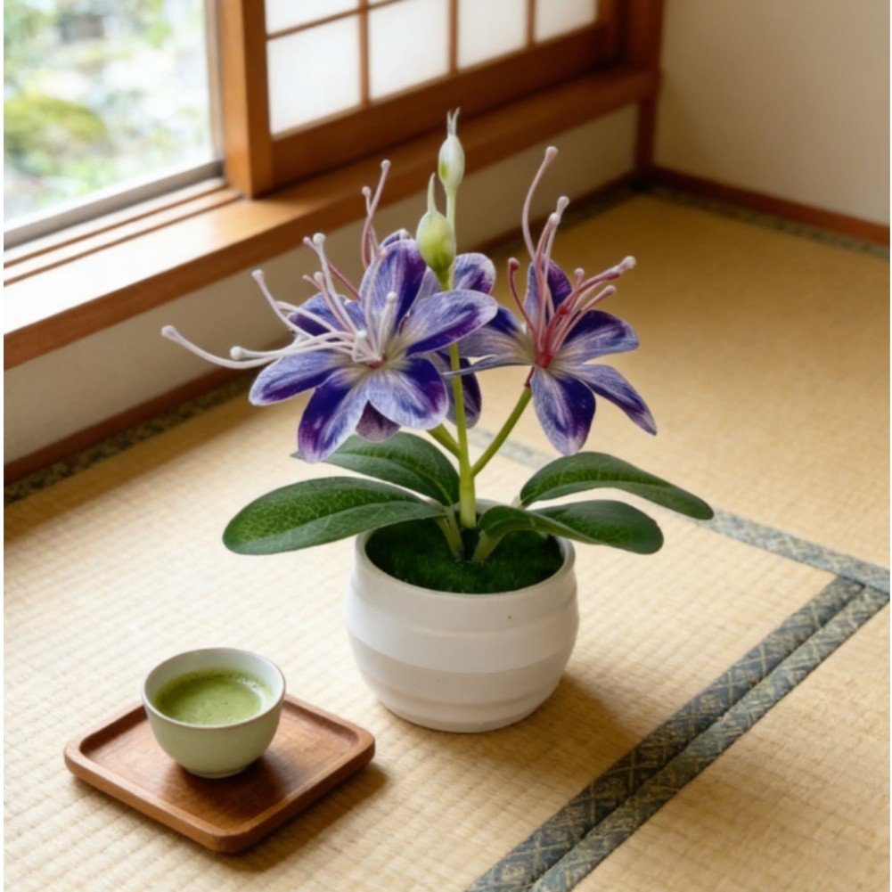 15cm Tall Fake Jasmine Flower in Pot for Indoor Outdoor Wedding Styling