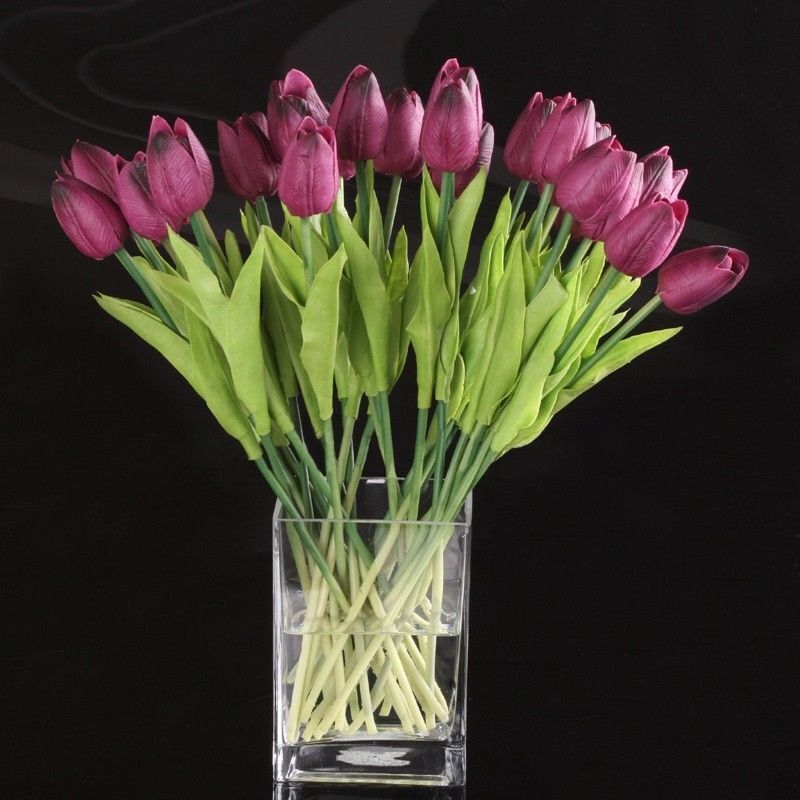 High Quality Artificial Flowers Real Touch Tulip Home Wedding Blossom Mini Tulip