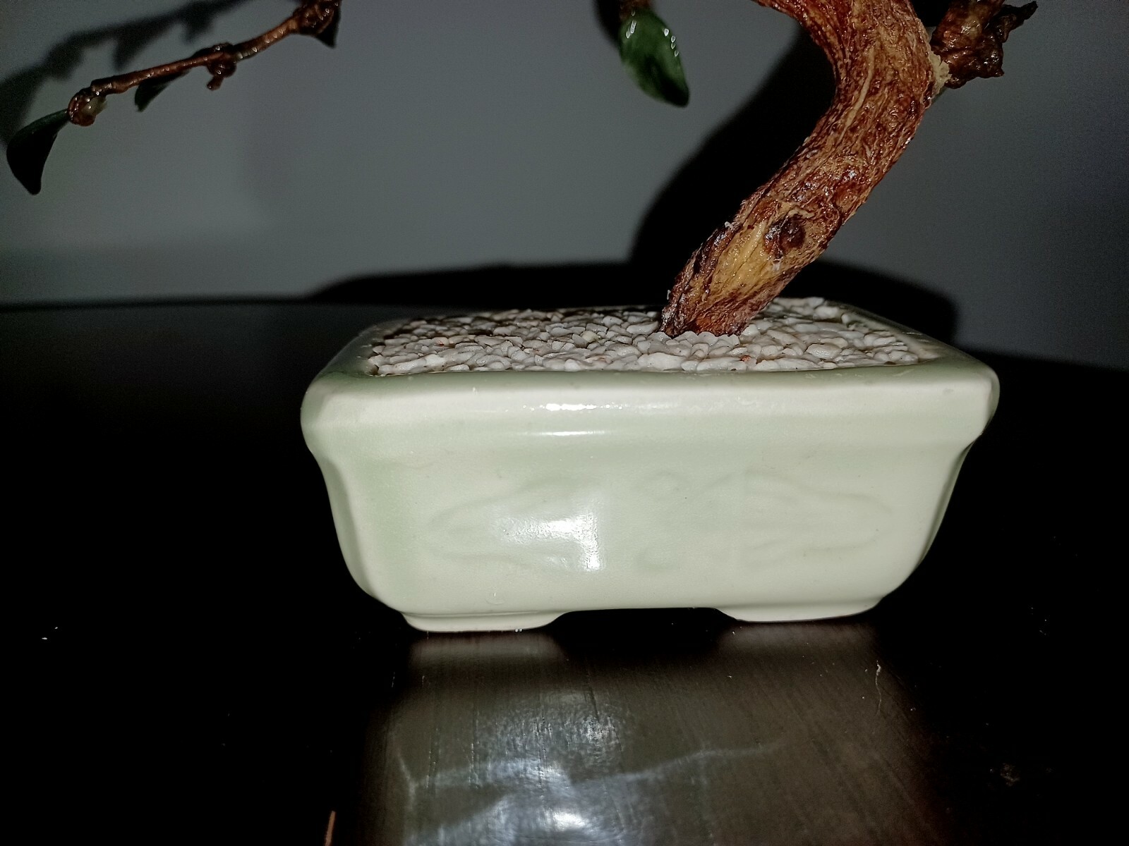 Bonsai Tree handcrafted Glass Flowers Leaves Artificial Plant