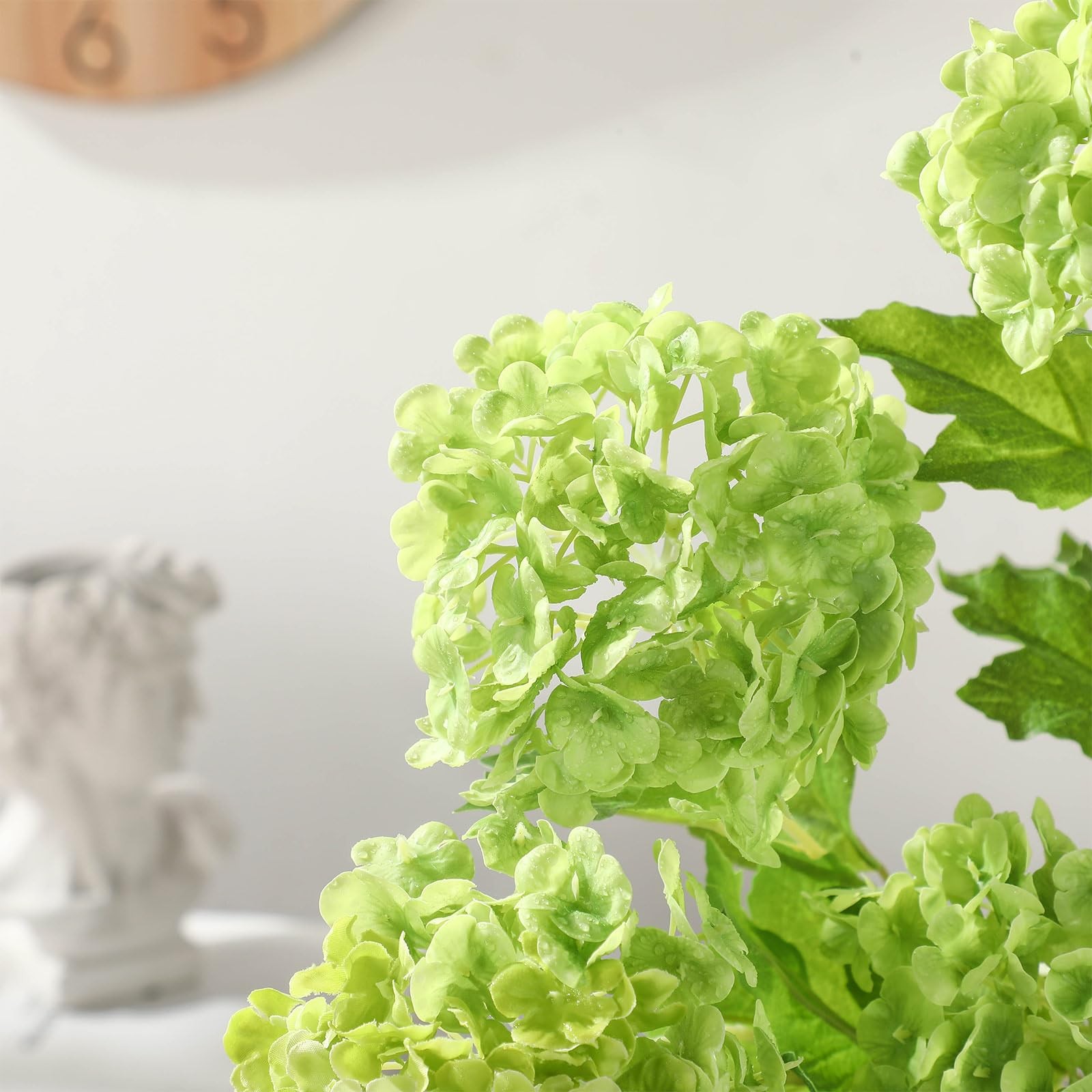 10 Pcs Artificial Green Hydrangea Flower 2 Stems 26.4 ” Lifelike Fake Latex …