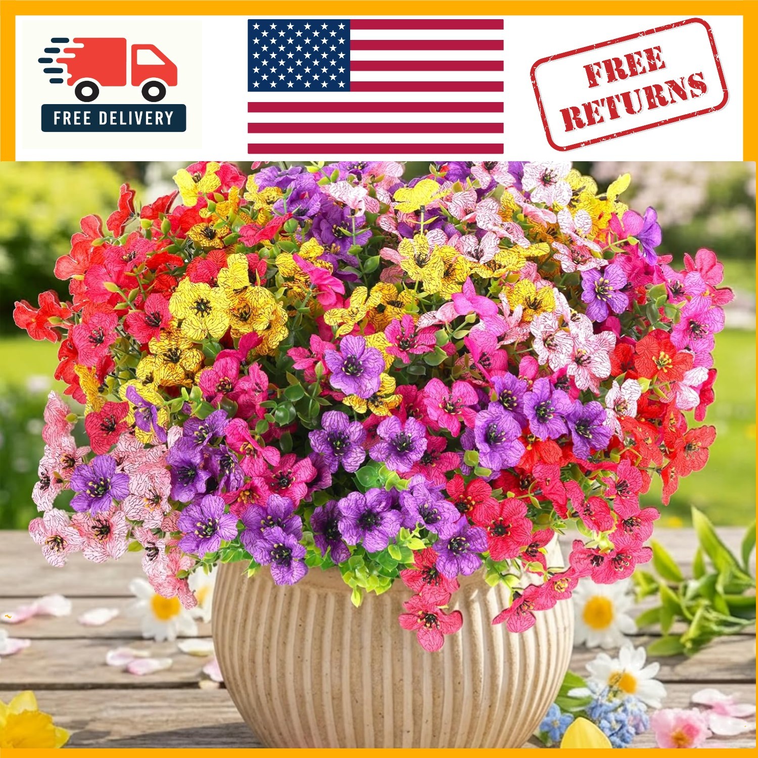 12 Pack Silk Daisy Flowers – Vibrant Fake Blooms for Indoors & Outdoors