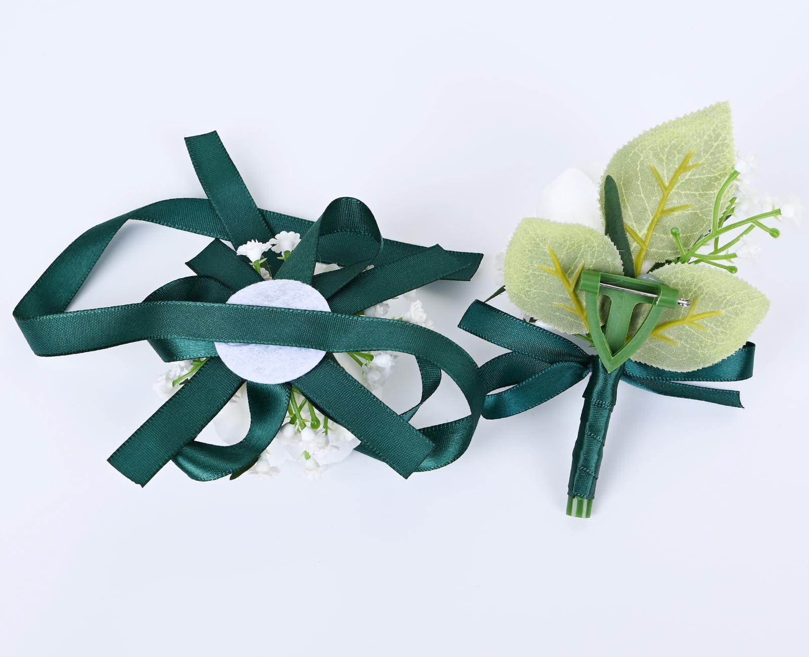 2 Pieces Homecoming Party Prom Artificial Wrist Corsage and Boutonniere Set, …